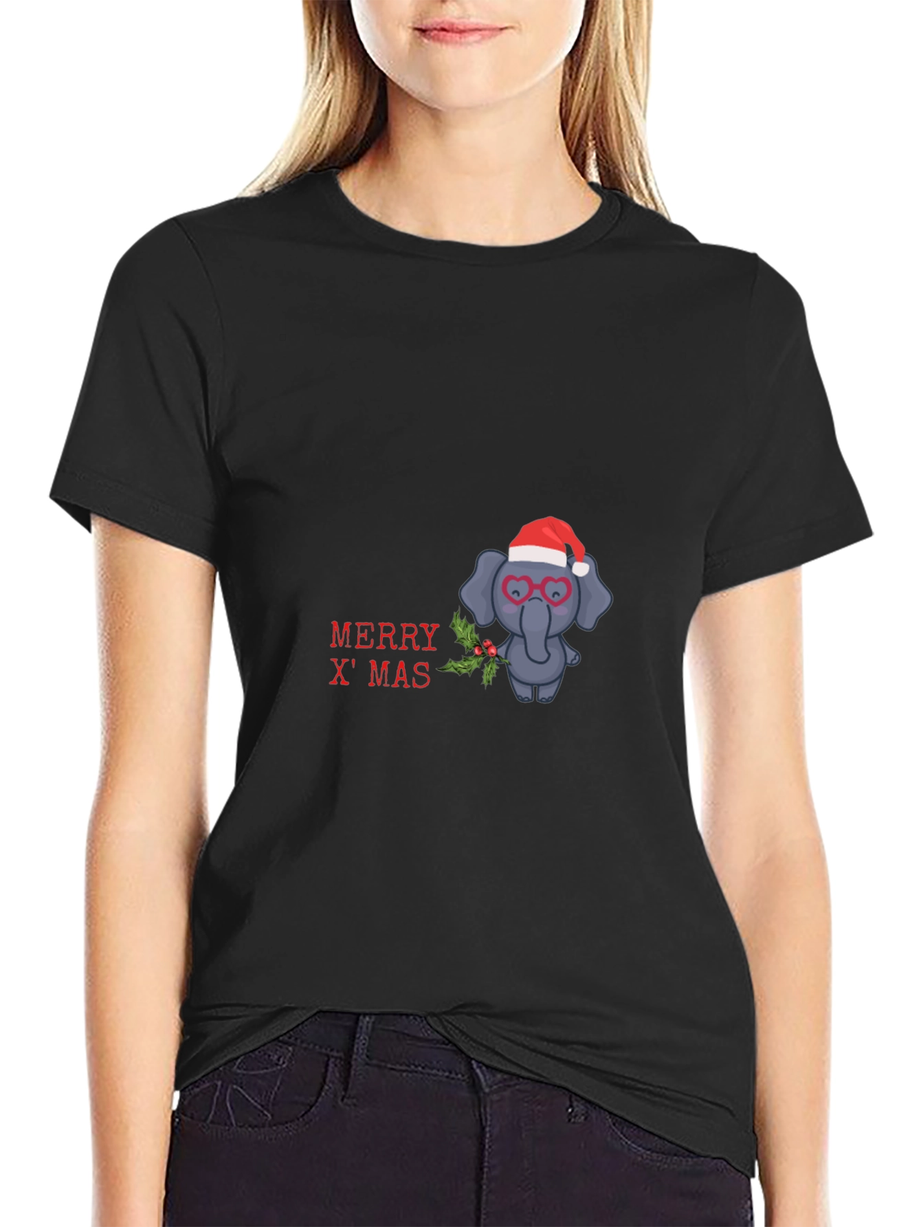 Festive Elephant Christmas T-Shirt