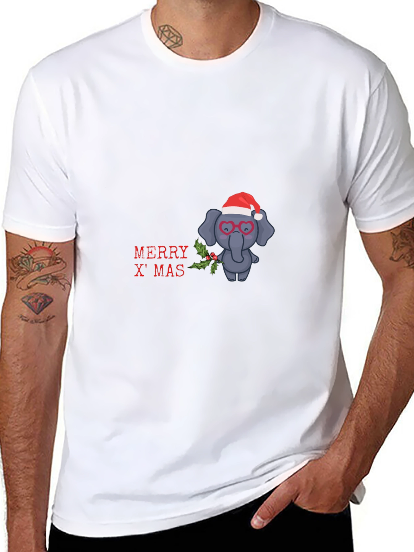 Festive Elephant Christmas T-Shirt