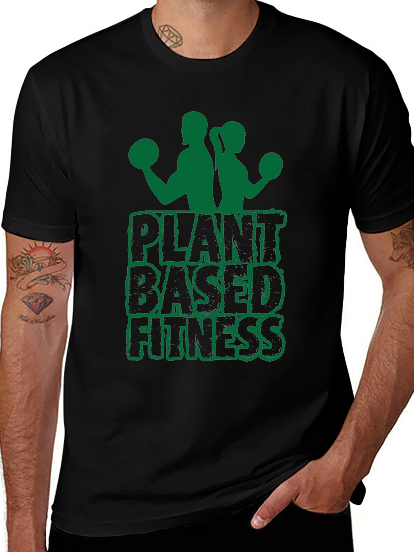 Plant Based Fitness Graphic Tee - Black
