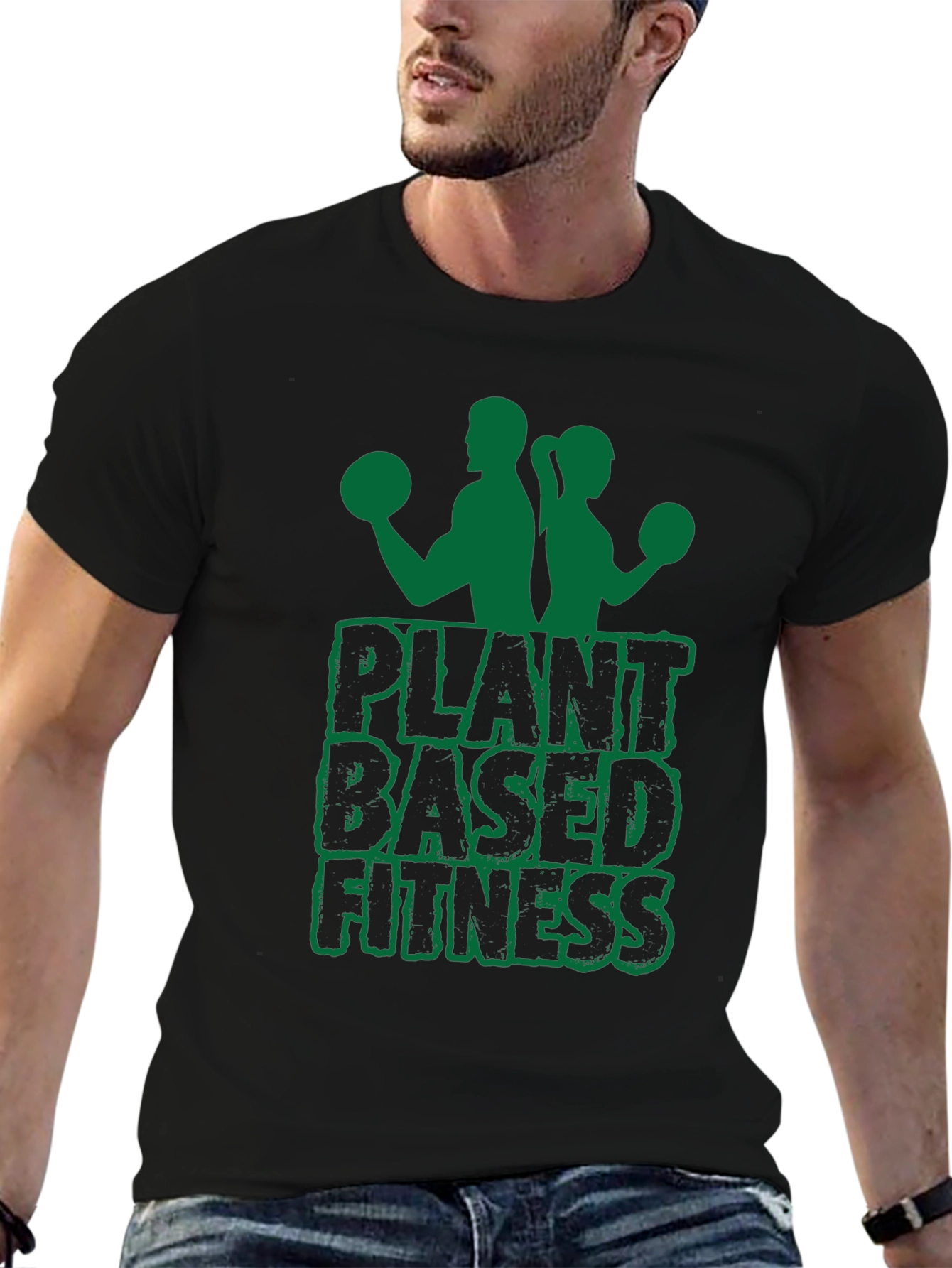 Plant Based Fitness Graphic Tee - Black