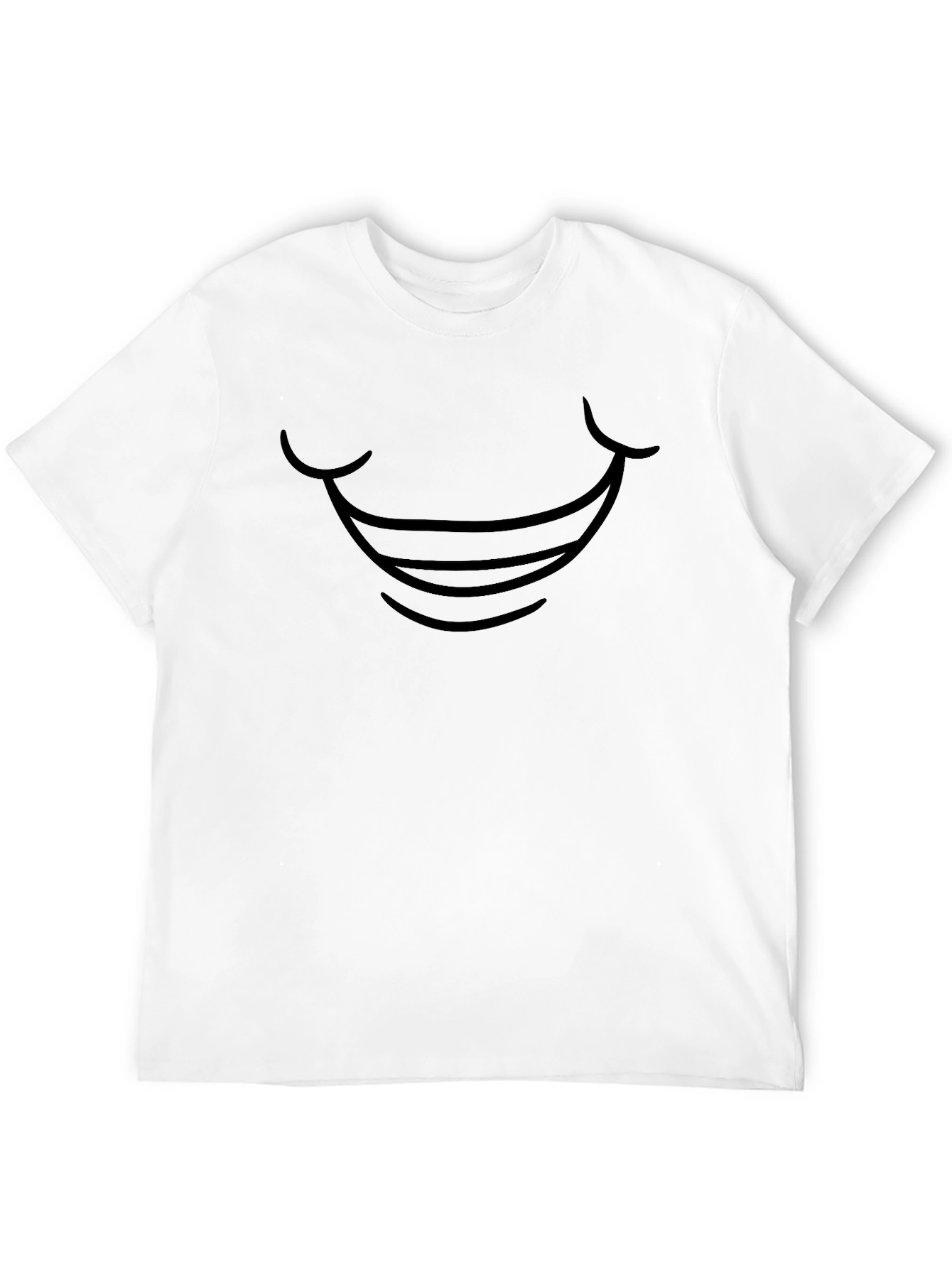 Smiling Face Graphic Black Tee - Unisex