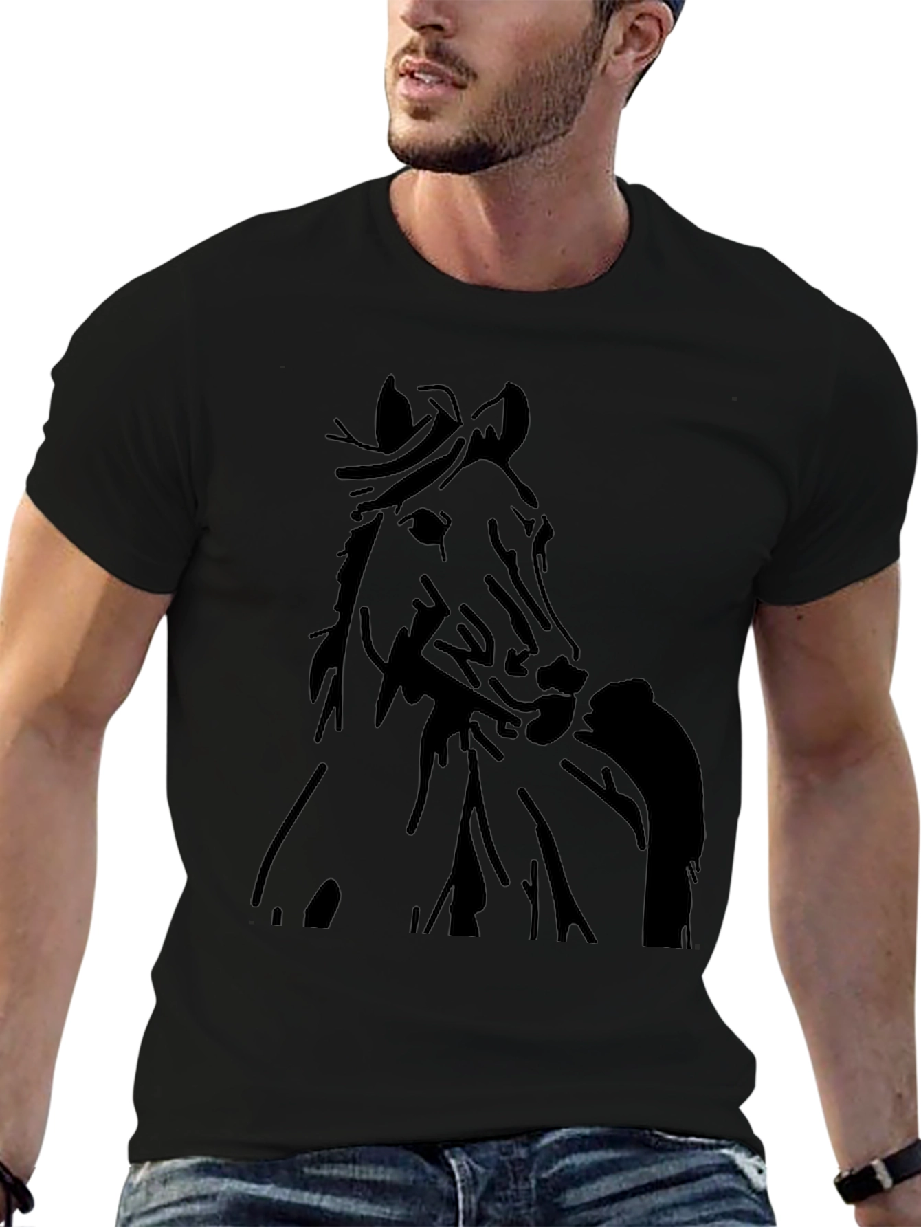 Horse Graphic Black T-Shirt