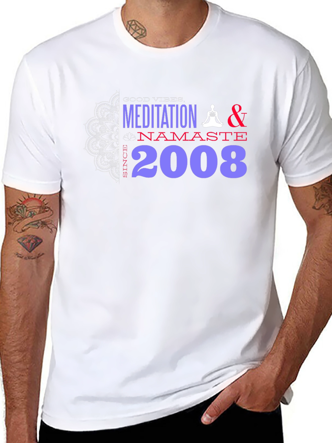 Meditation & Namaste Since 2008 Black T-Shirt