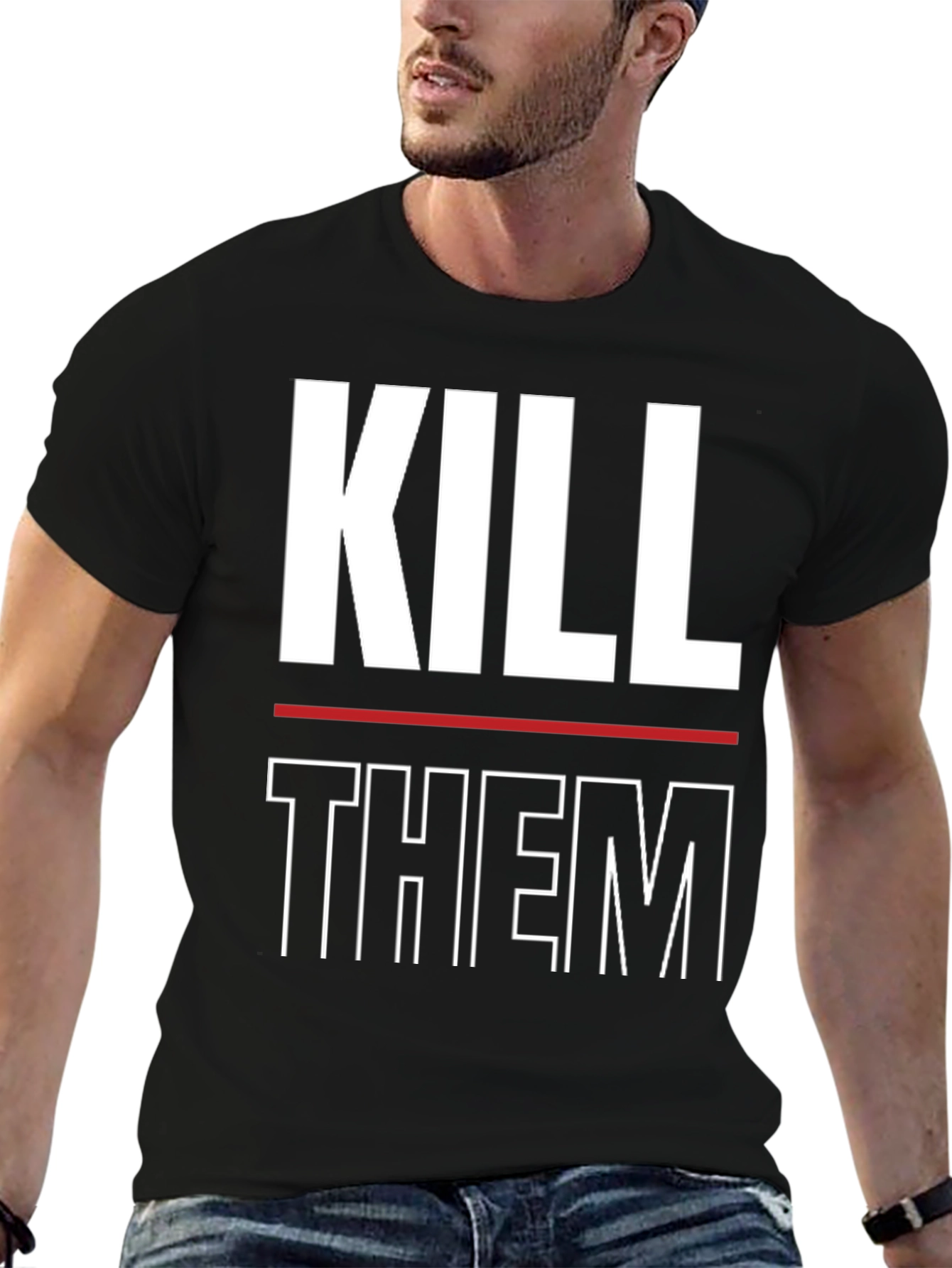 Kill Them Graphic Print T-Shirt