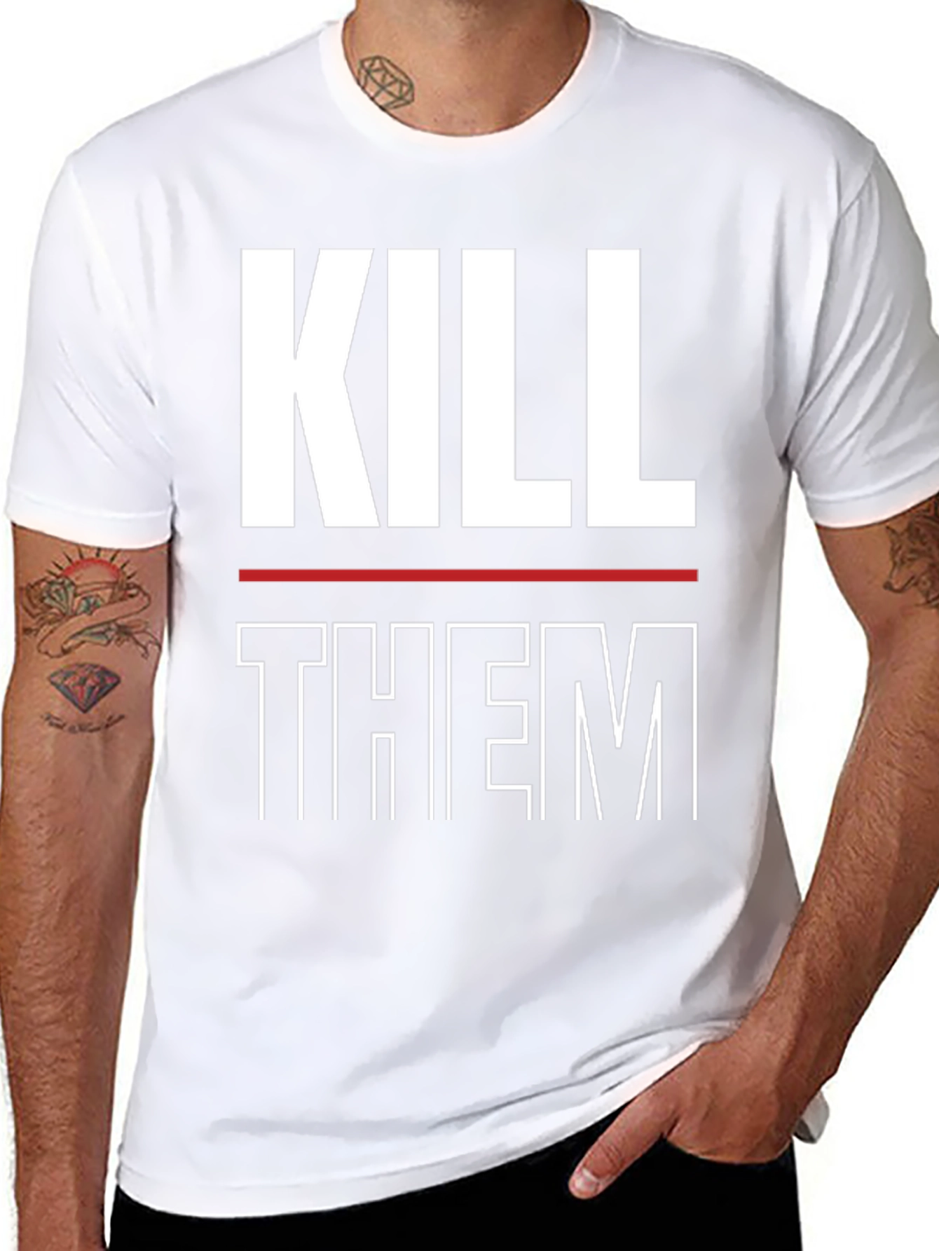 Kill Them Graphic Print T-Shirt
