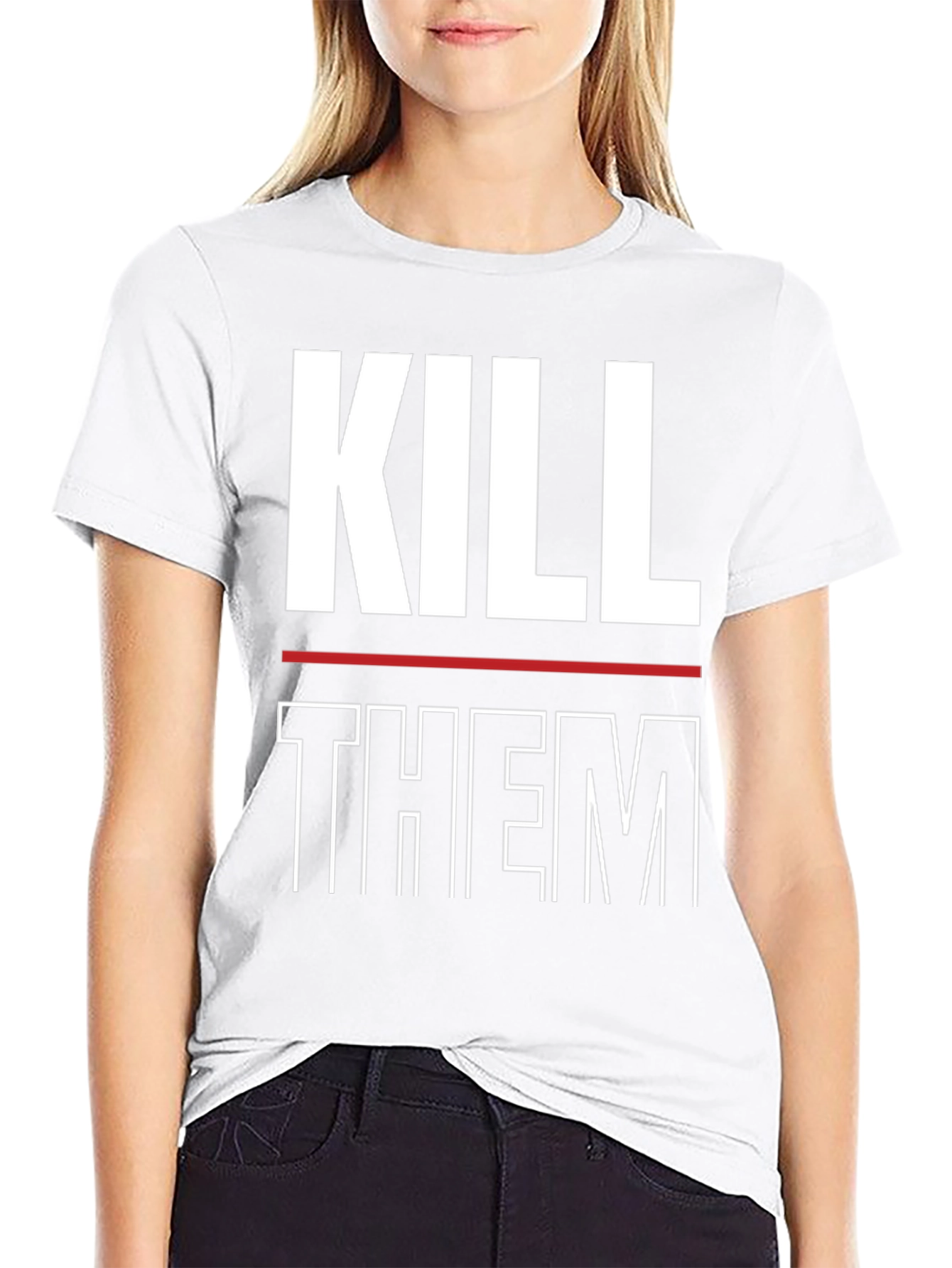 Kill Them Graphic Print T-Shirt