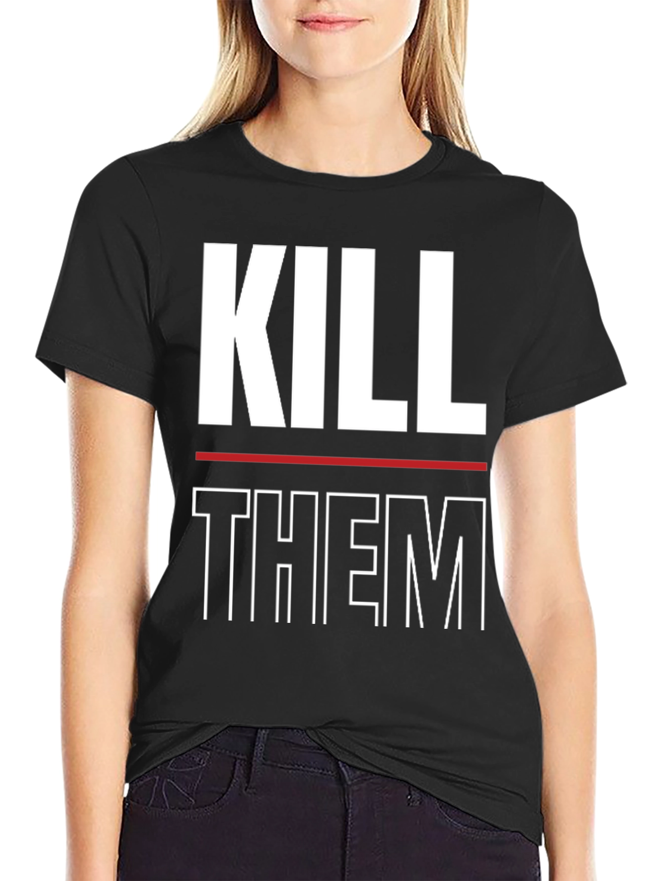 Kill Them Graphic Print T-Shirt