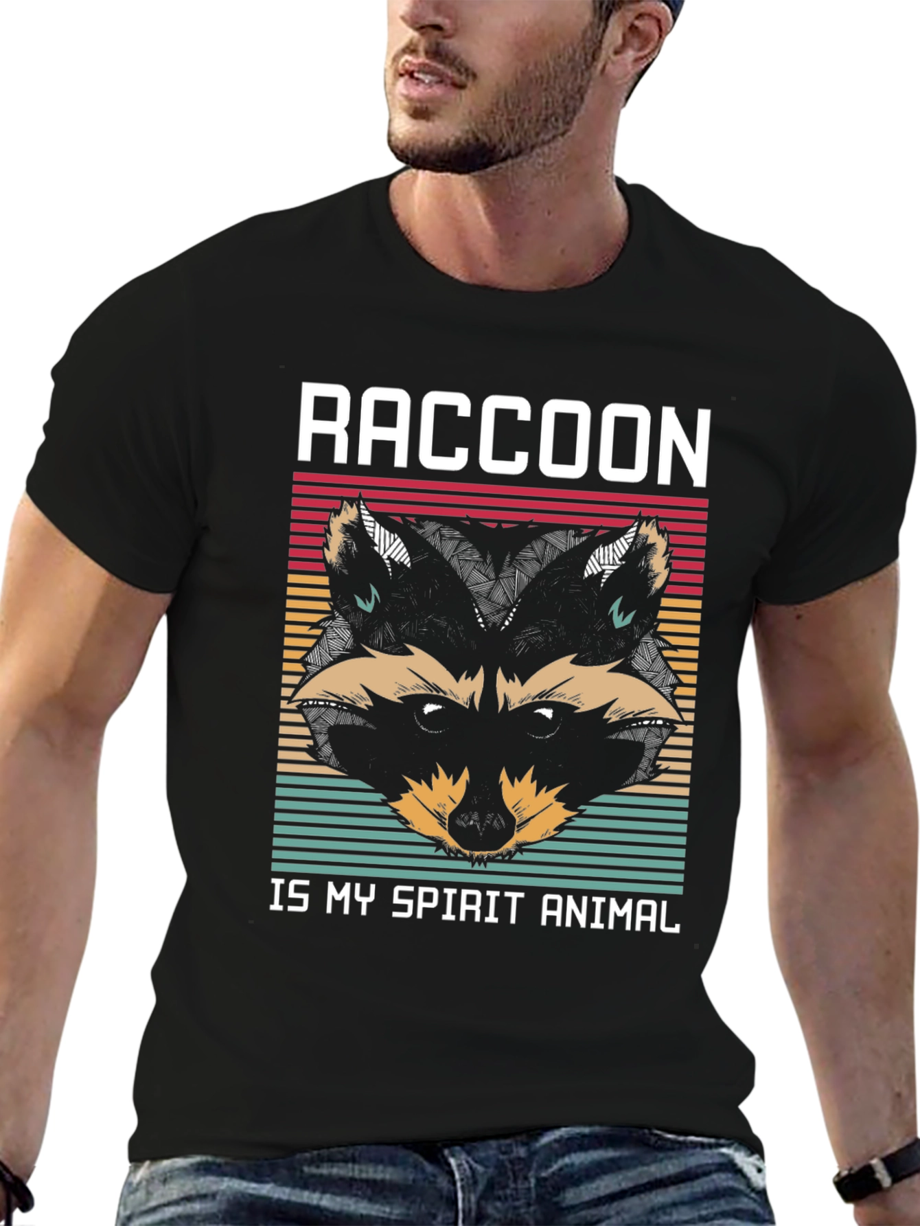Raccoon Spirit Animal Graphic T-Shirt