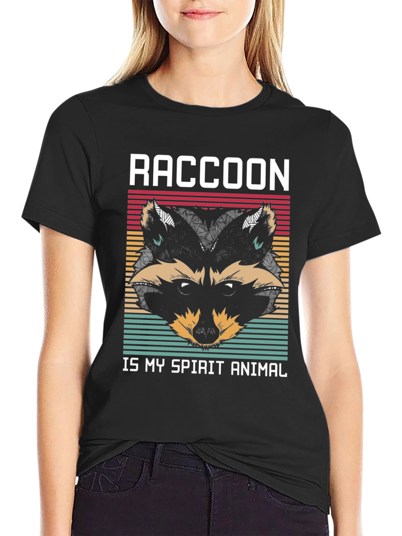 Raccoon Spirit Animal Graphic T-Shirt