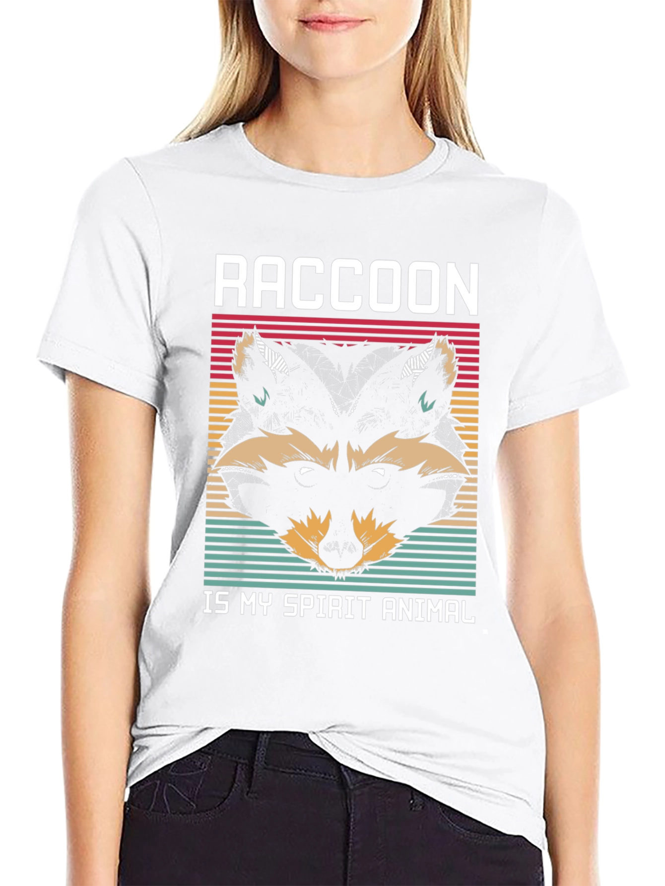 Raccoon Spirit Animal Graphic T-Shirt