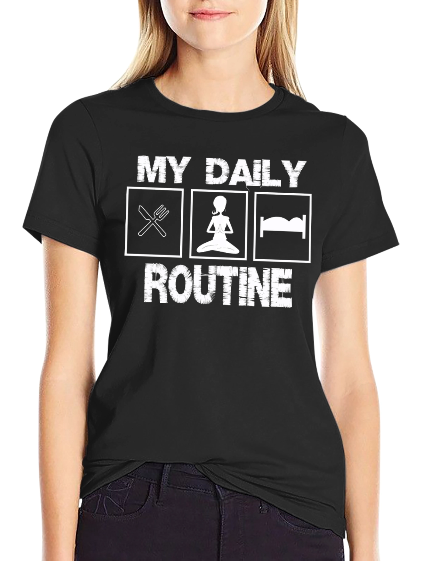 My Daily Routine T-Shirt - Eat Yoga Sleep