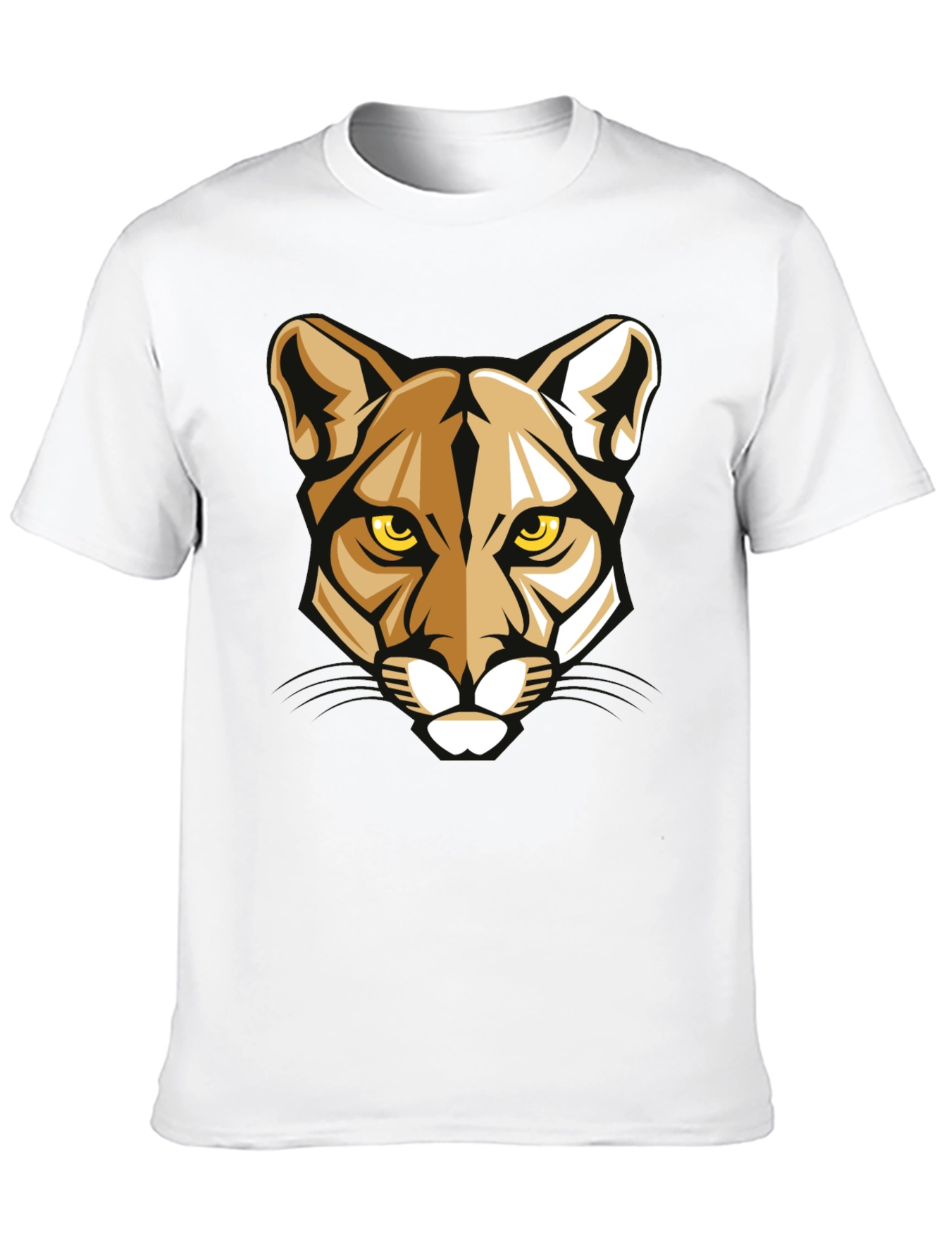 Mens Graphic Tee - Geometric Cougar Design