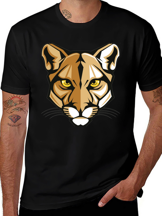 Mens Graphic Tee - Geometric Cougar Design