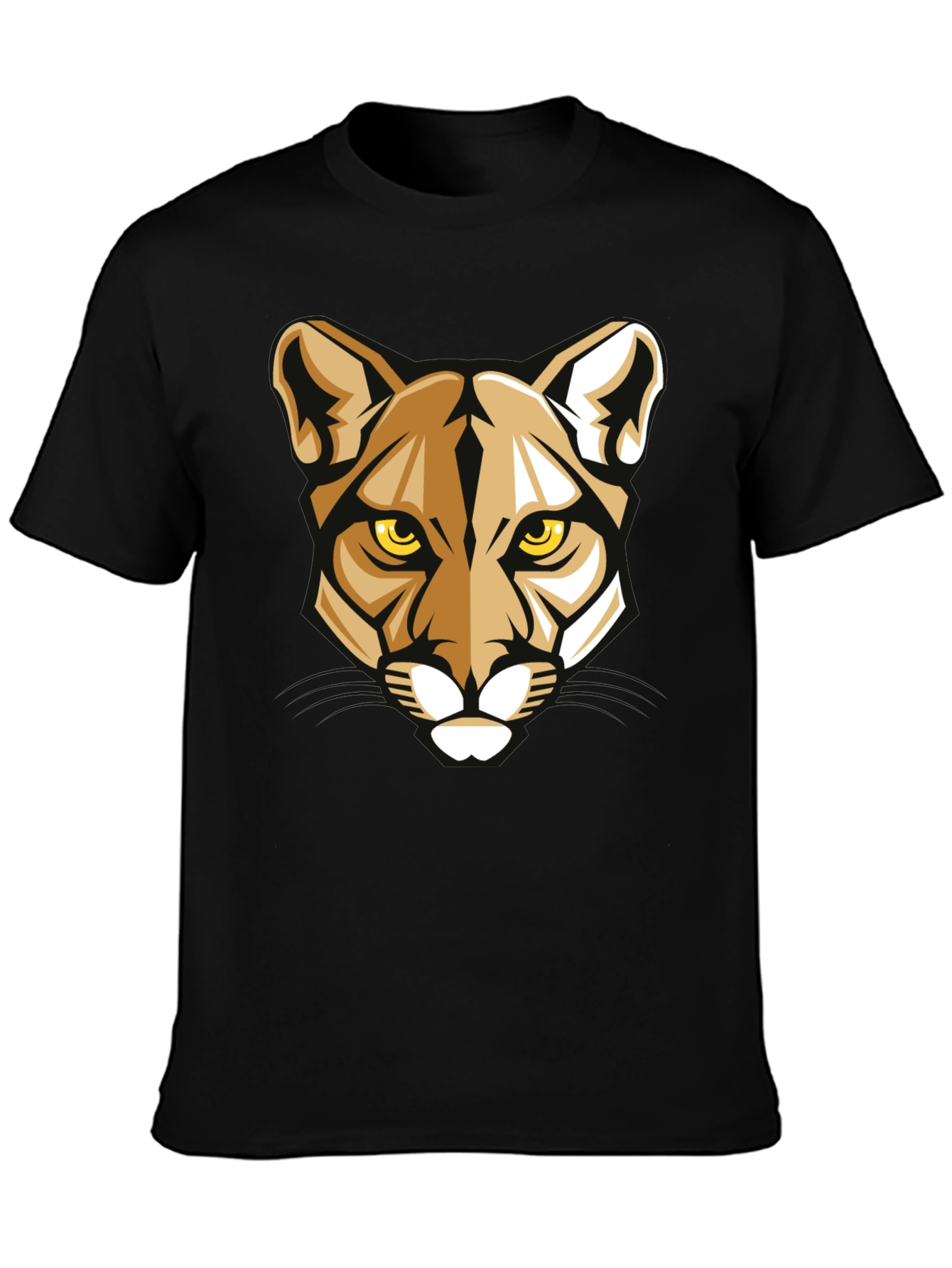 Mens Graphic Tee - Geometric Cougar Design