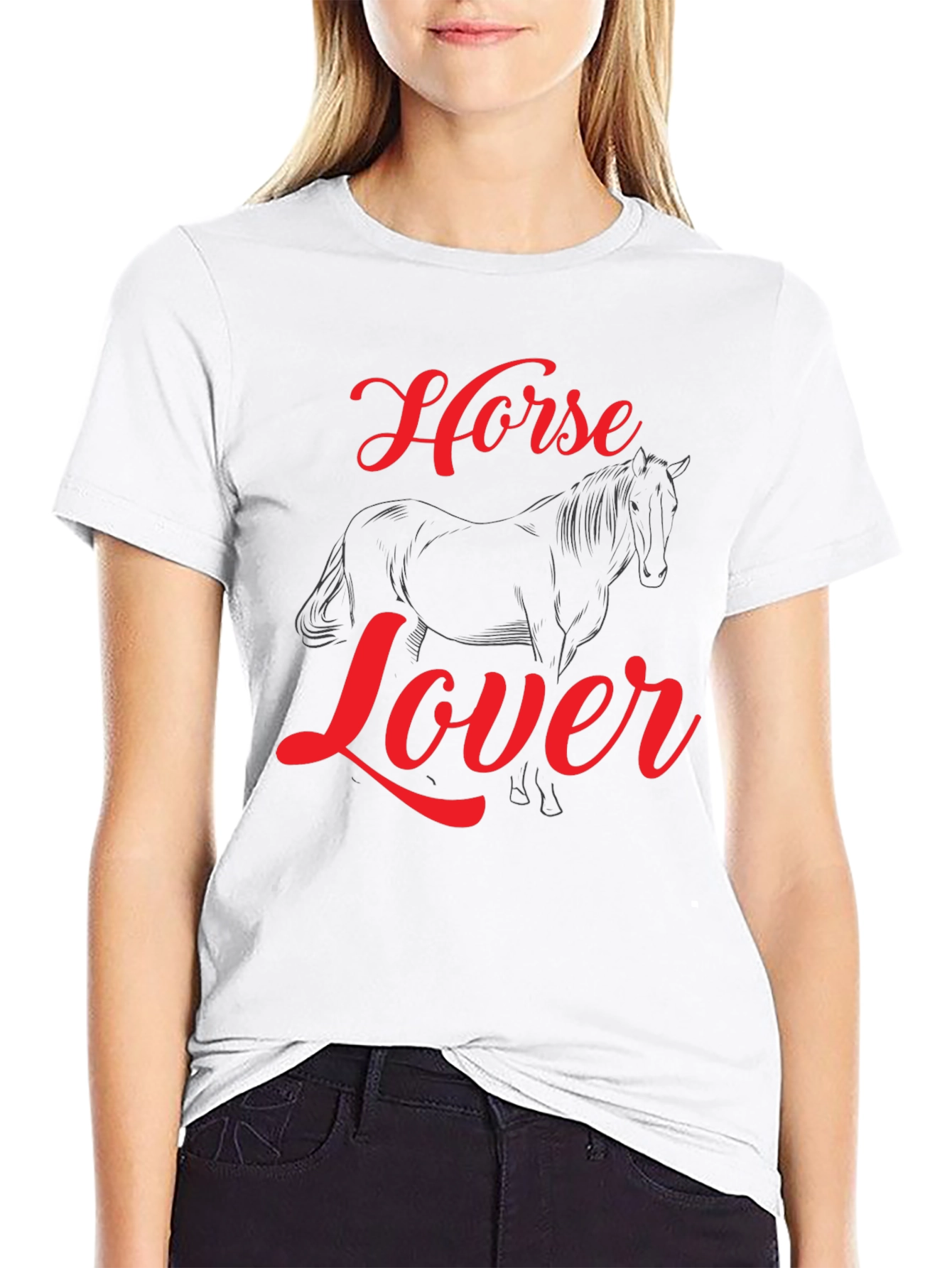 Horse Lover Graphic Tee - Black Cotton T-Shirt