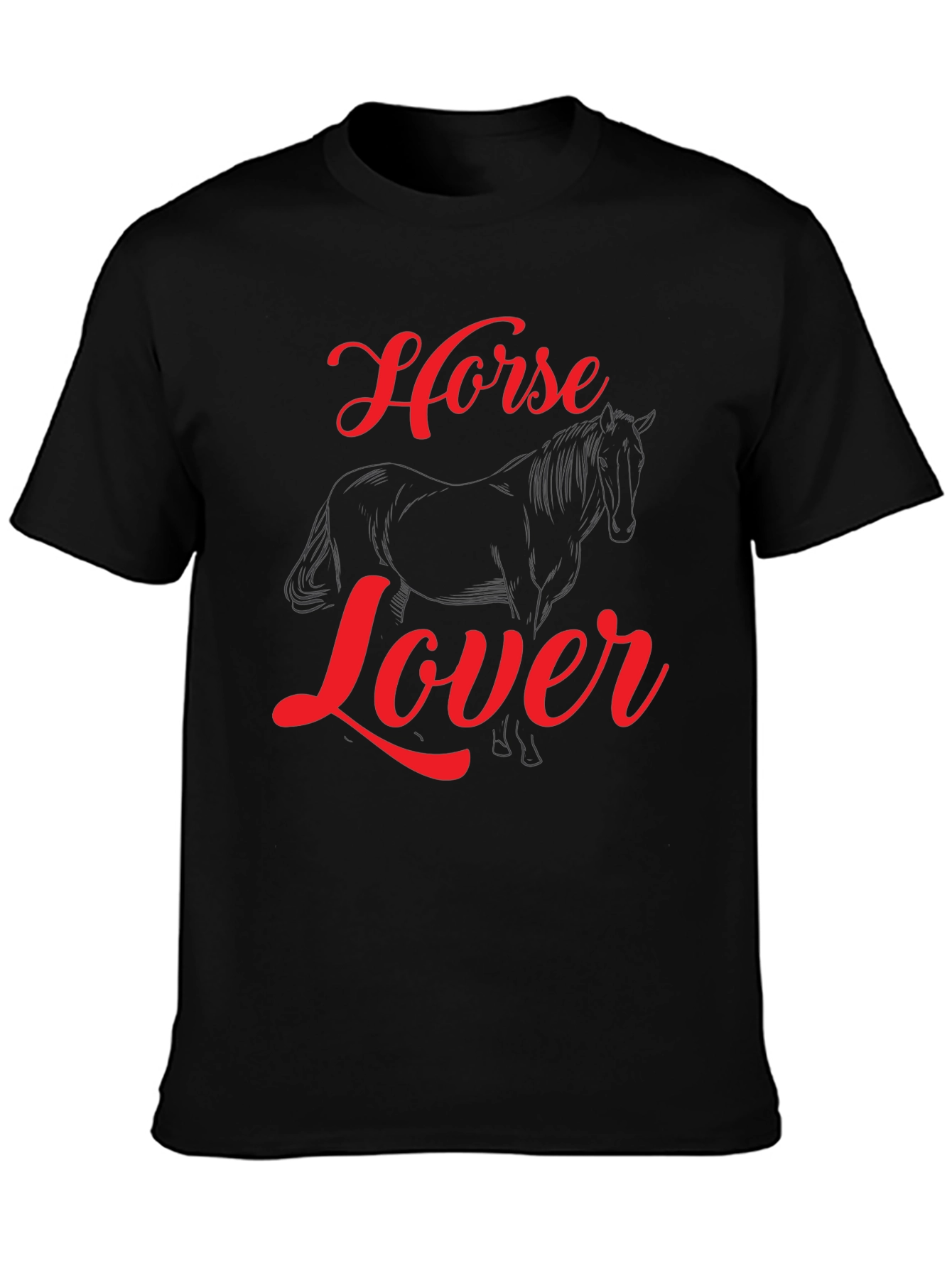 Horse Lover Graphic Tee - Black Cotton T-Shirt