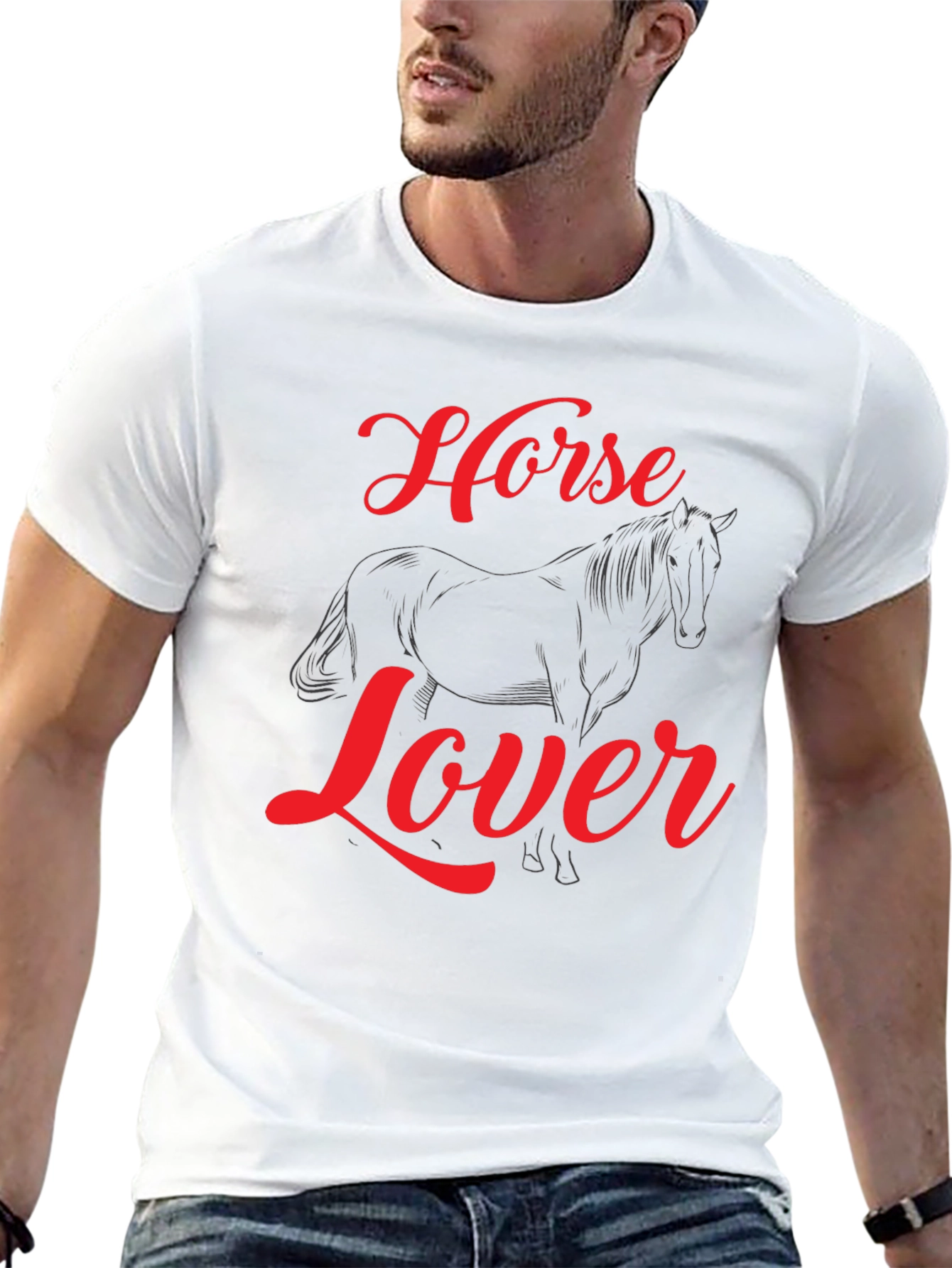 Horse Lover Graphic Tee - Black Cotton T-Shirt