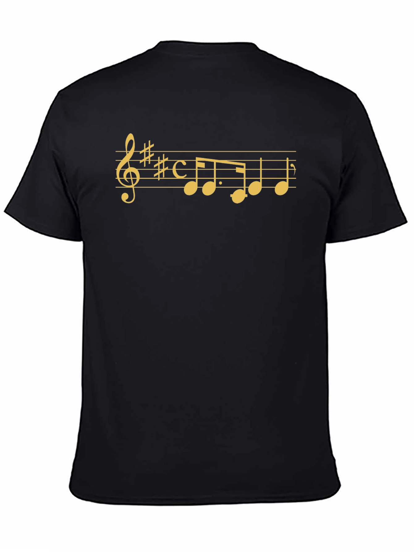 Musical Note Graphic Tee - Stylish Black Cotton T-Shirt