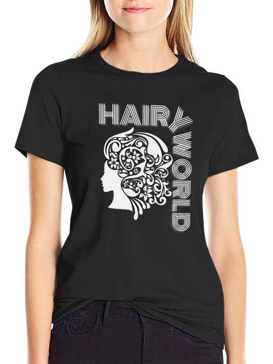 Hair World Graphic Tee - Unisex Black Cotton T-Shirt