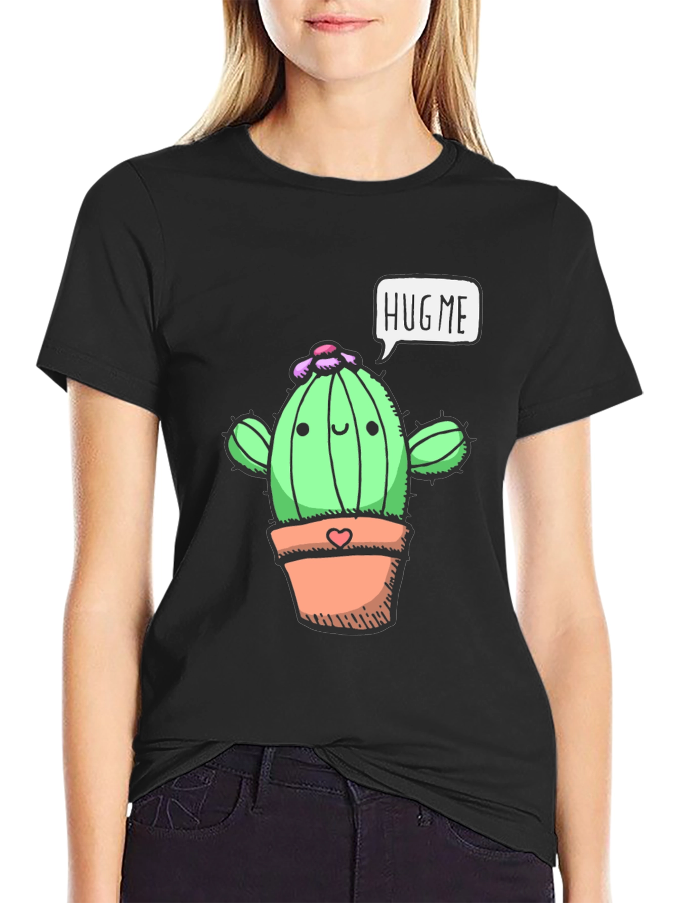 Hug Me Cactus T-Shirt - Cute & Comfy Tee