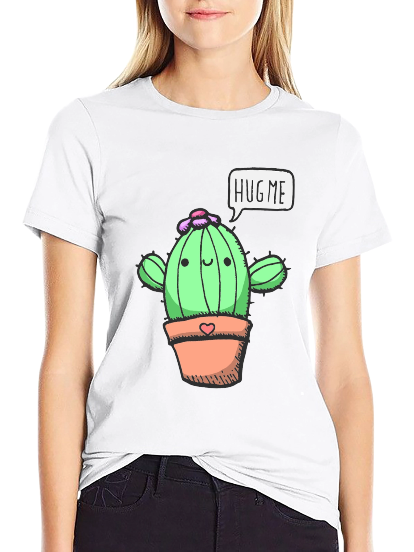 Hug Me Cactus T-Shirt - Cute & Comfy Tee