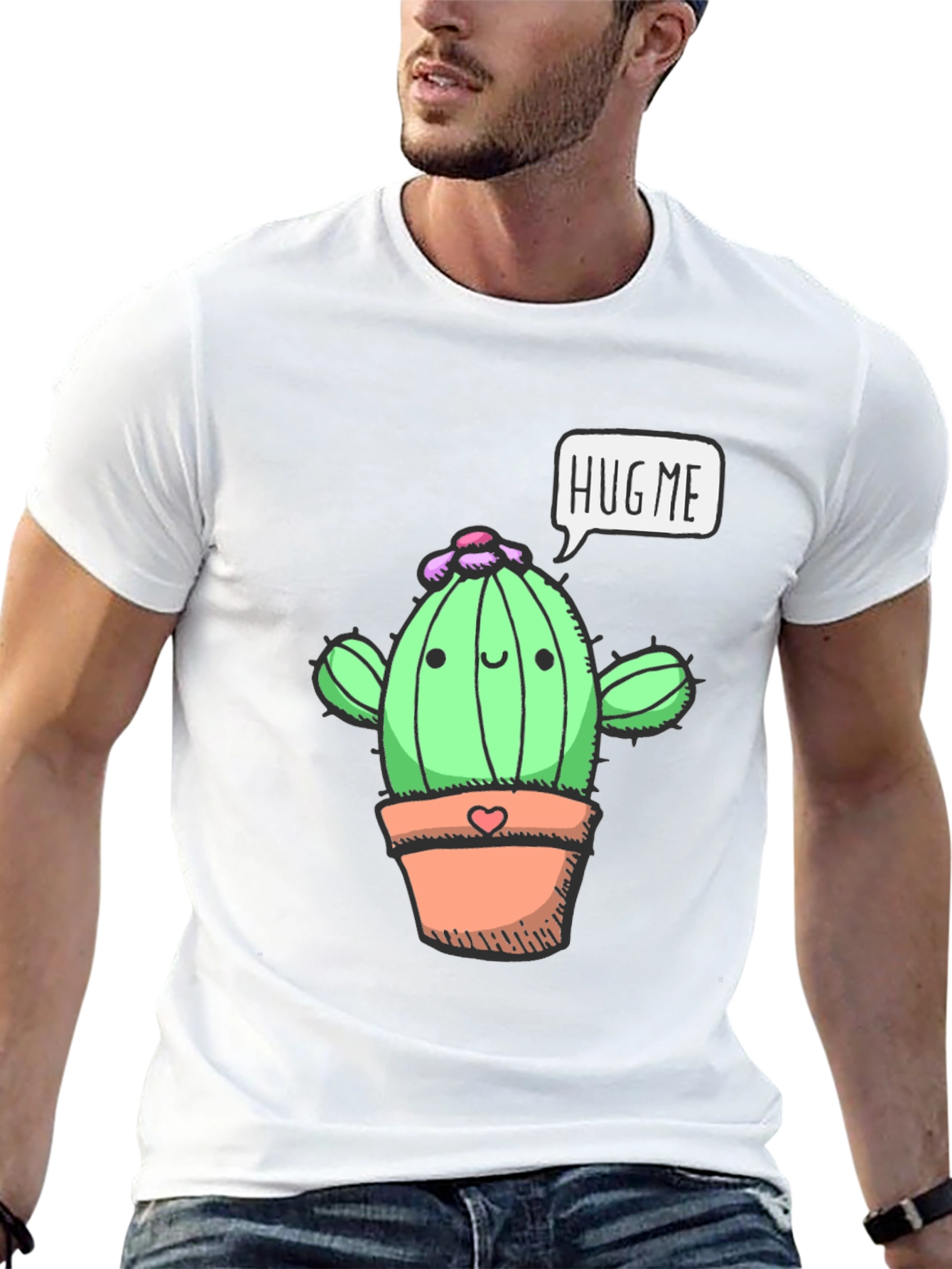 Hug Me Cactus T-Shirt - Cute & Comfy Tee