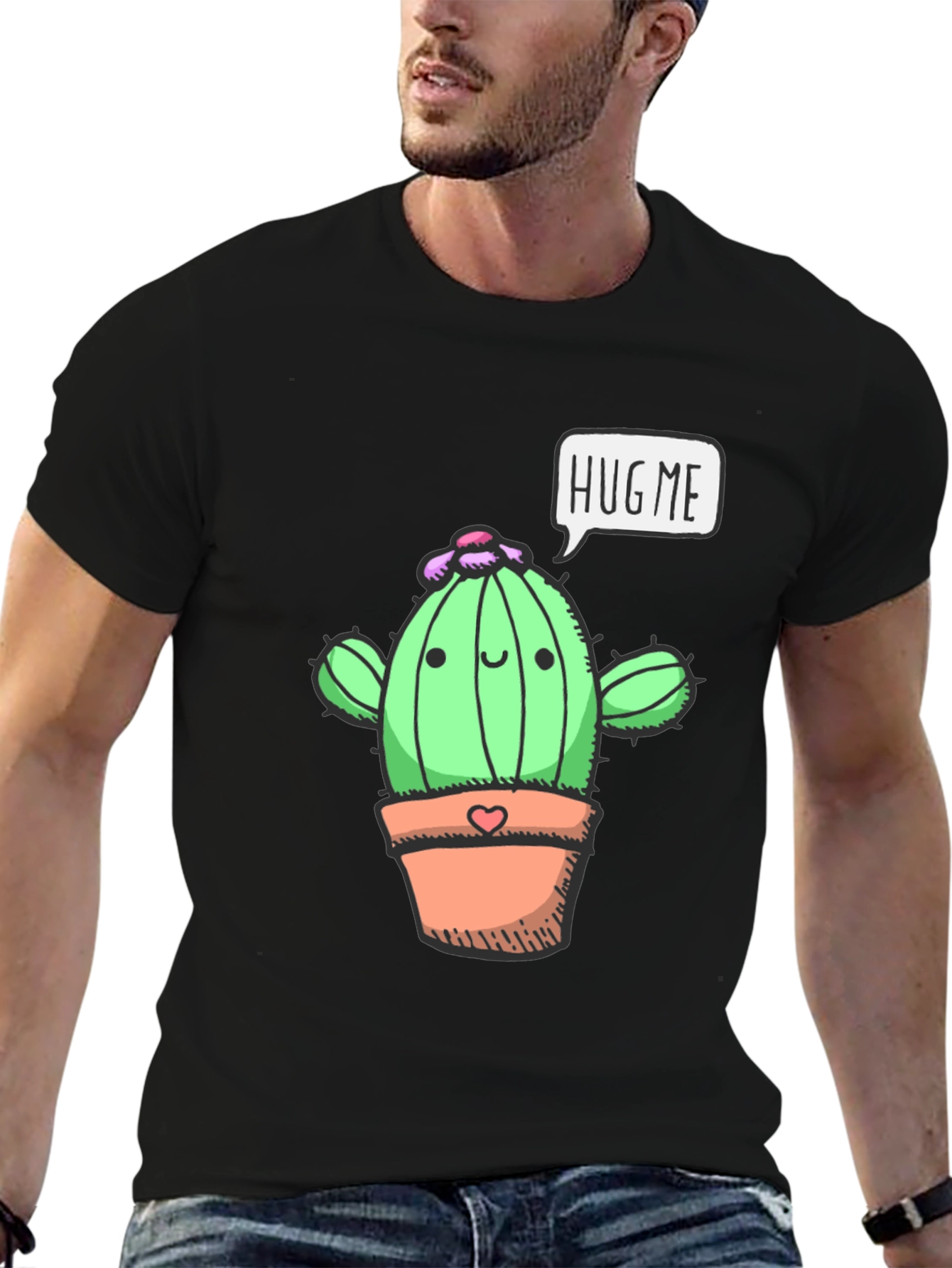 Hug Me Cactus T-Shirt - Cute & Comfy Tee