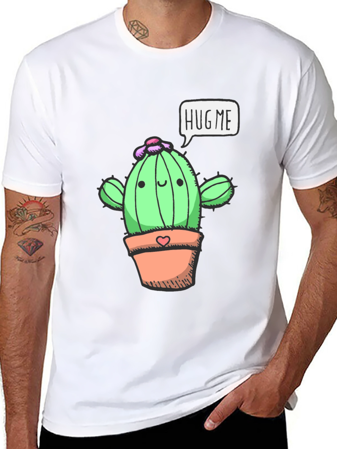 Hug Me Cactus T-Shirt - Cute & Comfy Tee