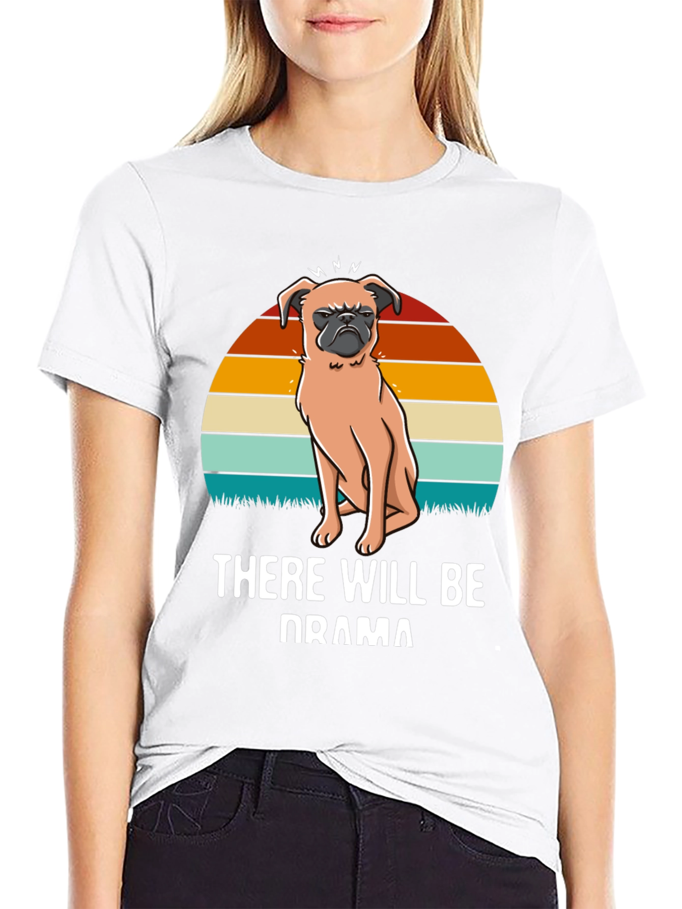 Drama Pug Graphic Tee - Unisex Black T-Shirt