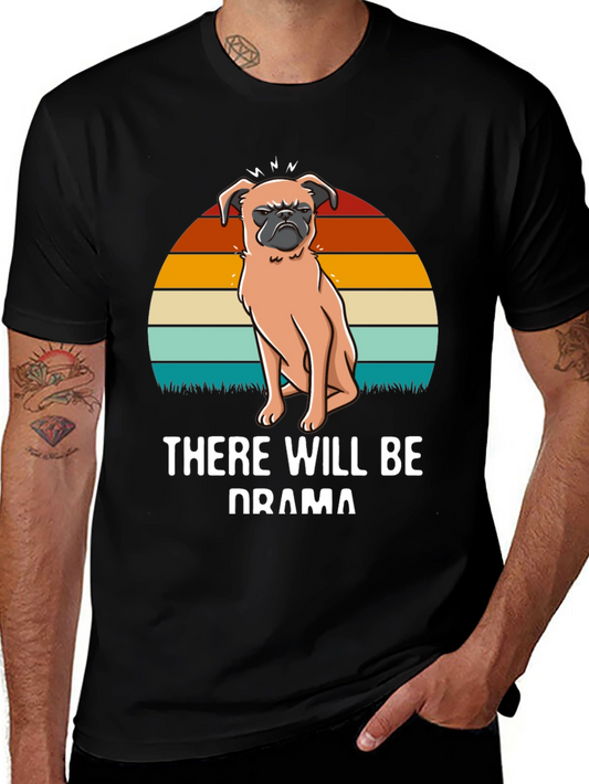 Drama Pug Graphic Tee - Unisex Black T-Shirt