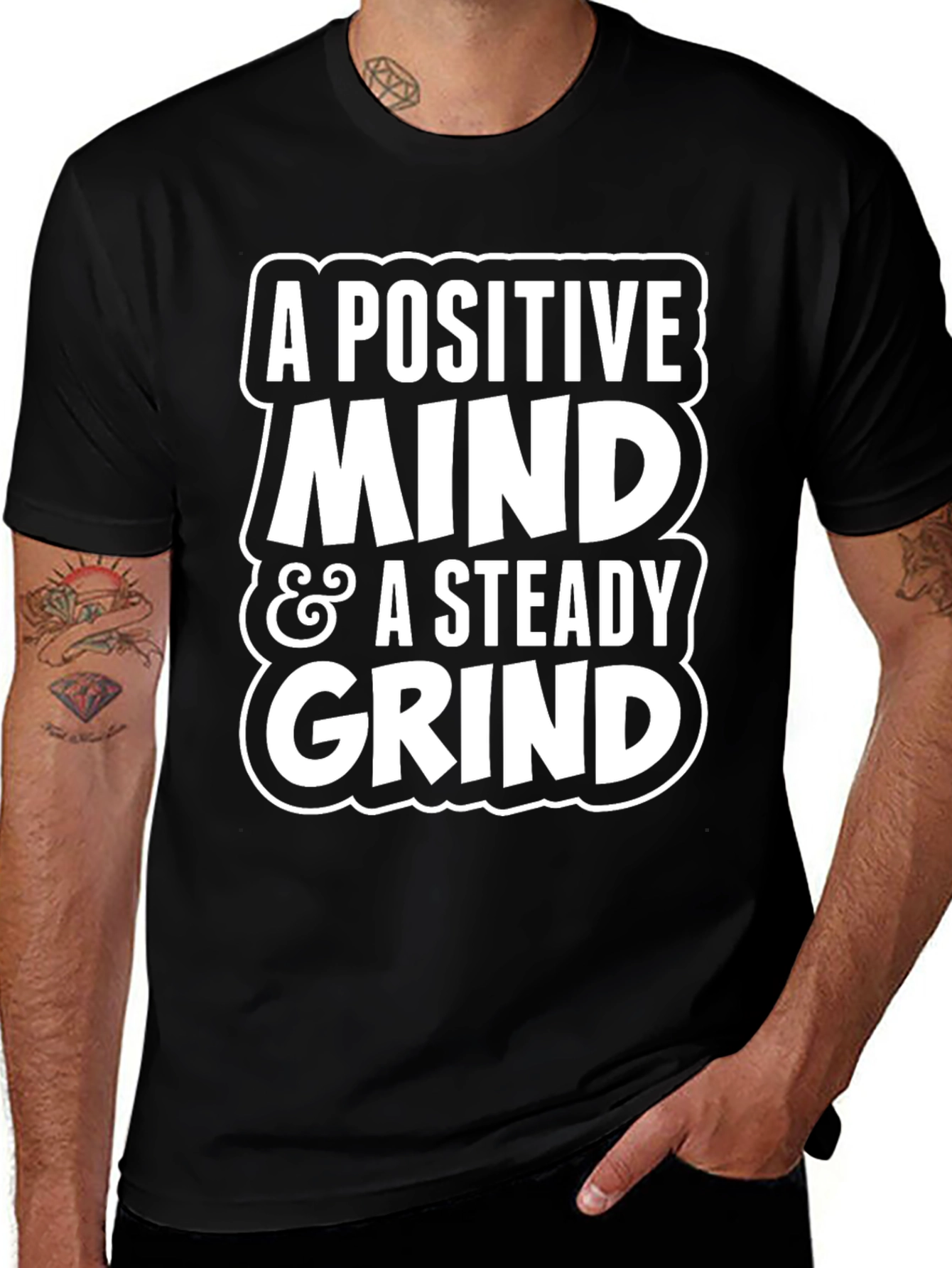 Positive Mind Steady Grind Graphic Tee - Black