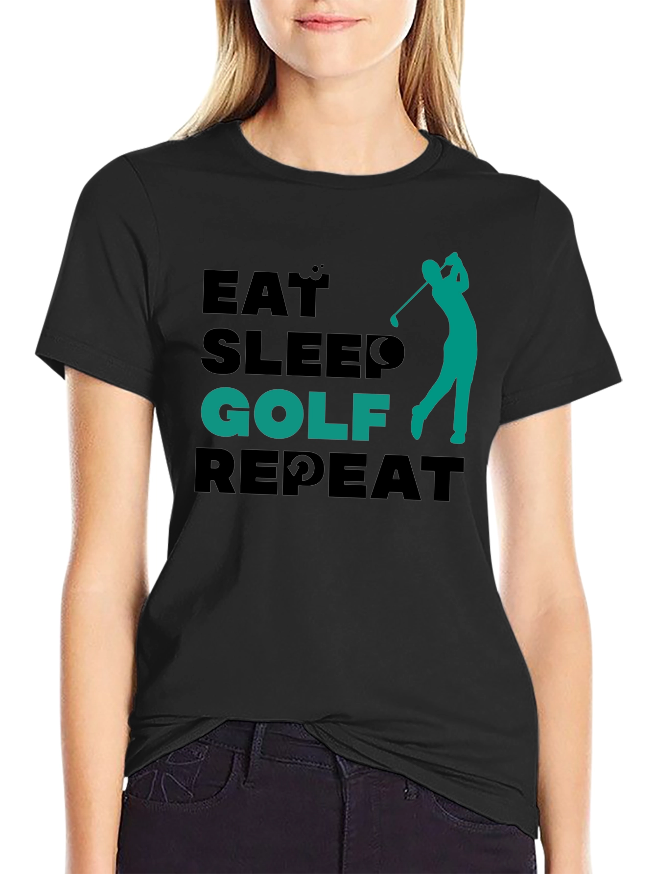 Eat Sleep Golf Repeat Tee - Golfing Lifestyle Shirt