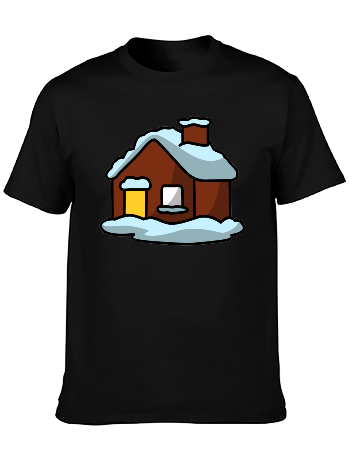 Winter Cabin Graphic Tee - Cozy Holiday Shirt