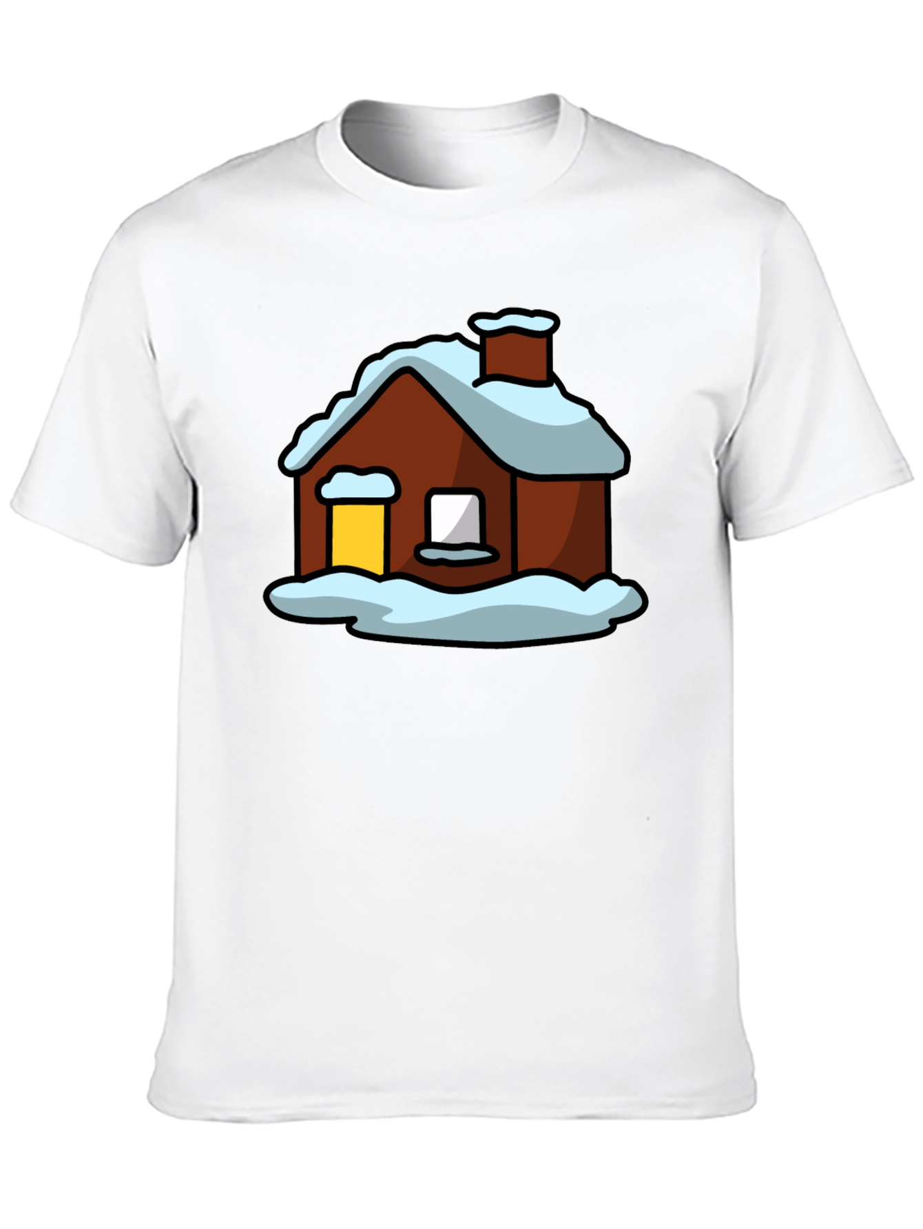 Winter Cabin Graphic Tee - Cozy Holiday Shirt