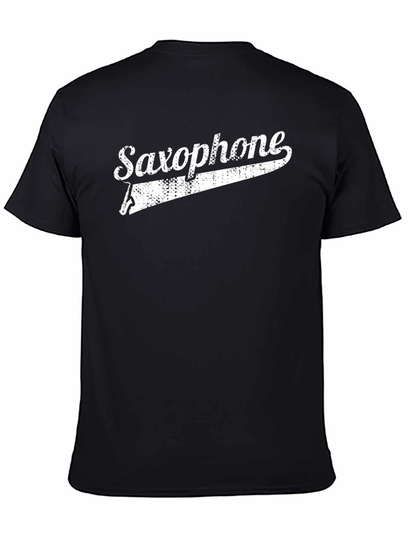 Saxophone Graphic Print Crew Neck T-Shirt