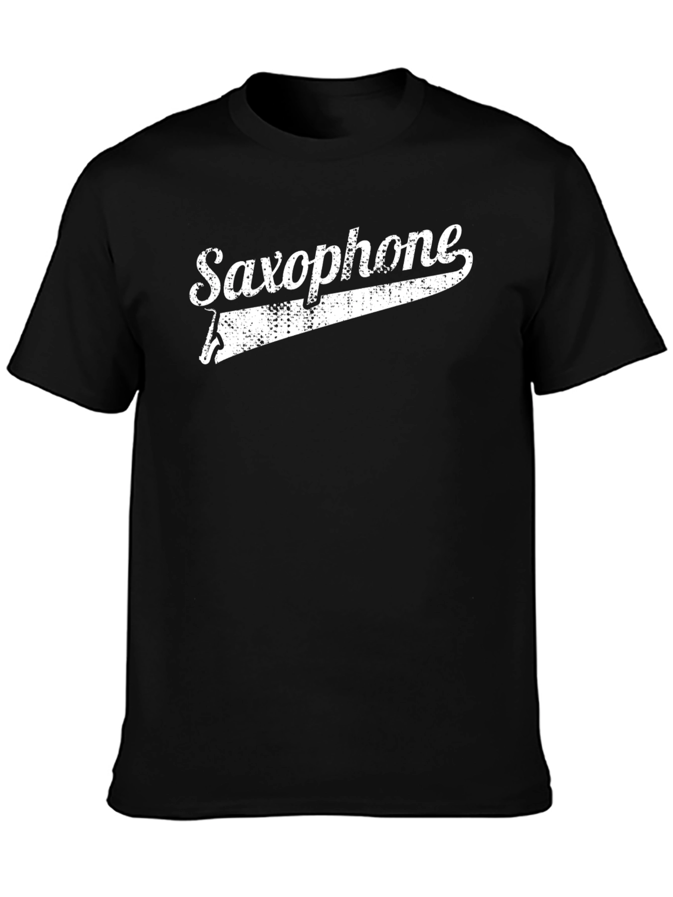 Saxophone Graphic Print Crew Neck T-Shirt