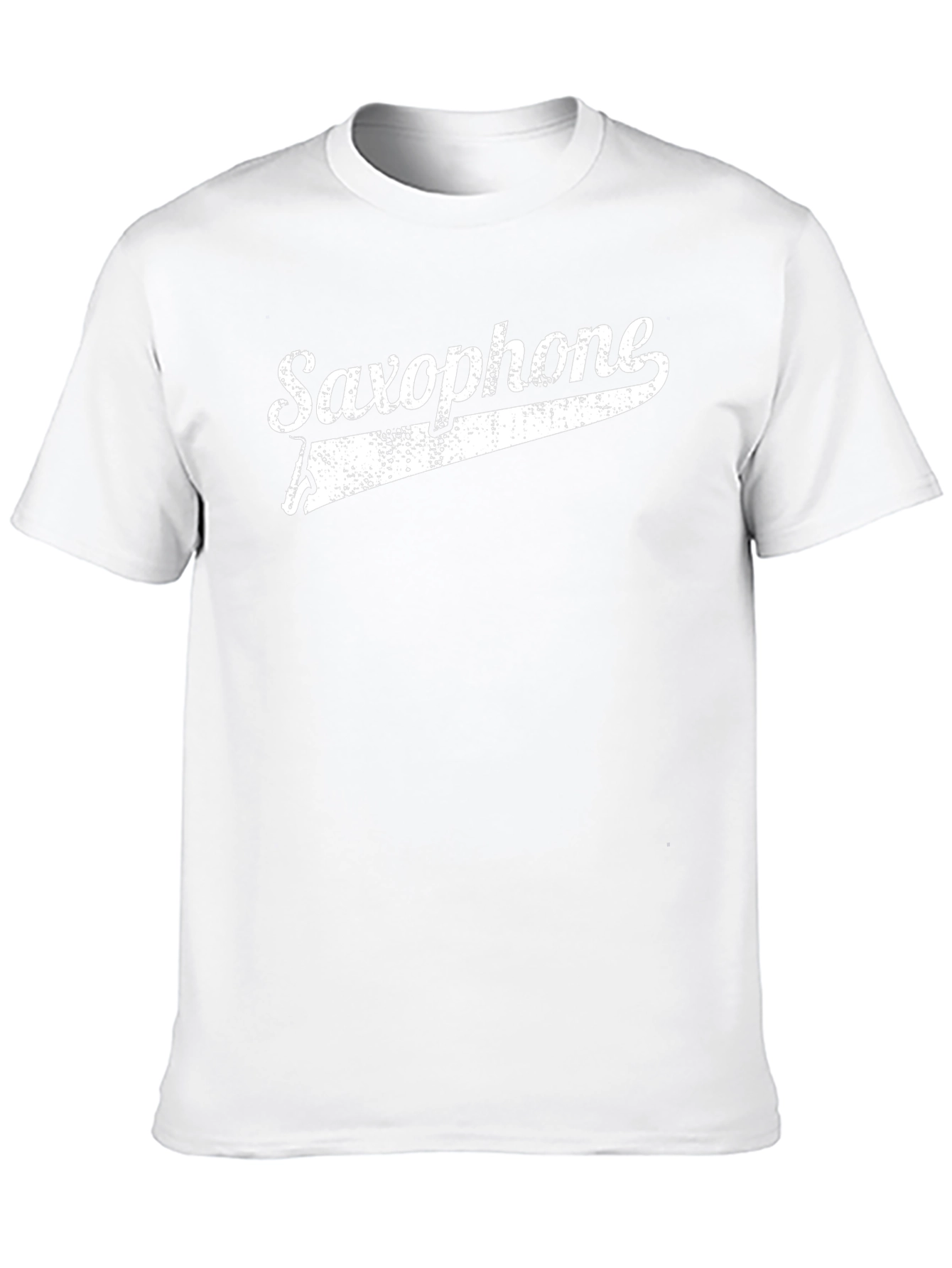 Saxophone Graphic Print Crew Neck T-Shirt