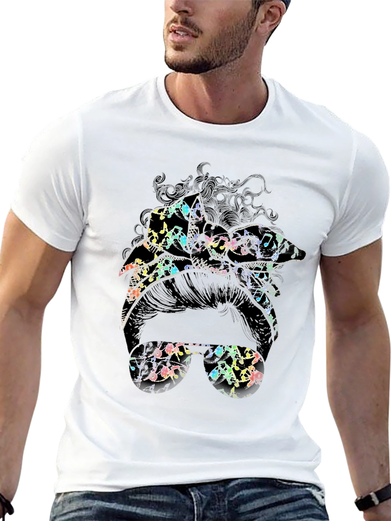 Music Note Messy Bun T-Shirt