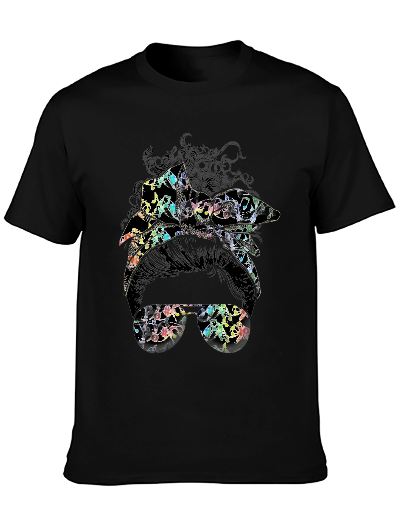 Music Note Messy Bun T-Shirt