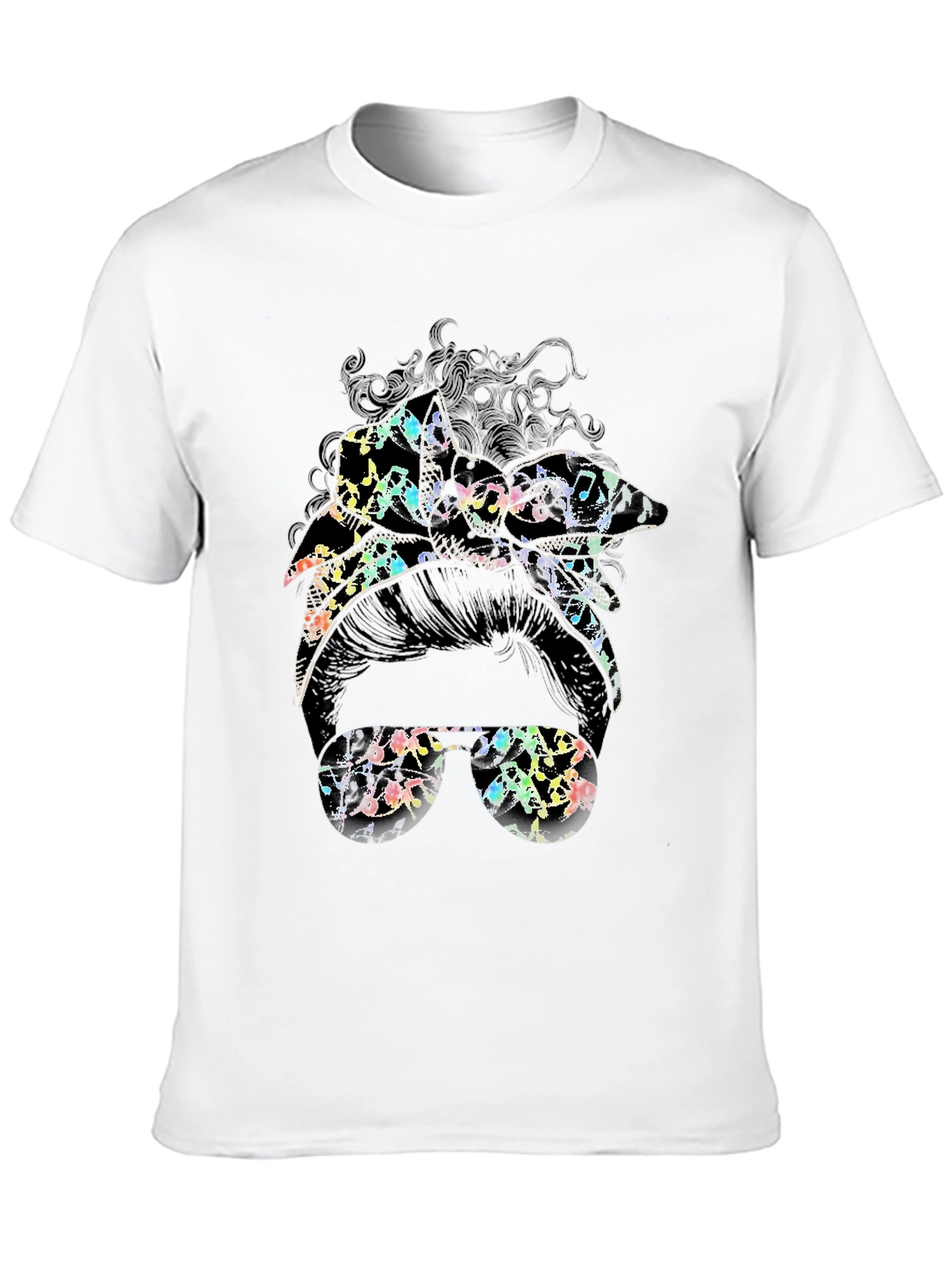 Music Note Messy Bun T-Shirt