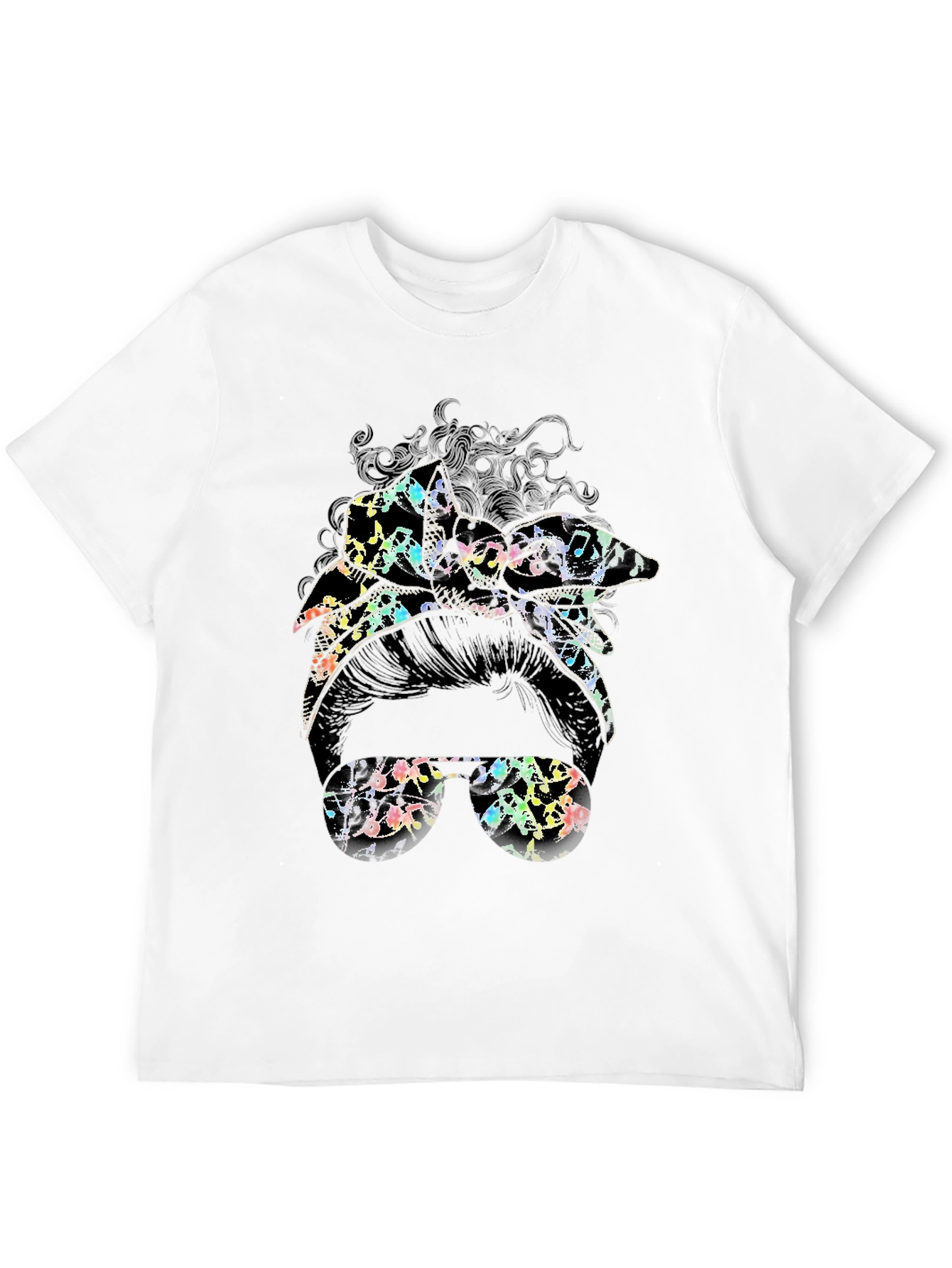 Music Note Messy Bun T-Shirt