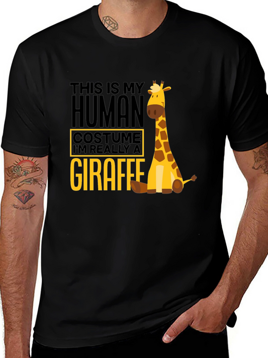 Human Costume Giraffe T-Shirt - Funny Animal Tee