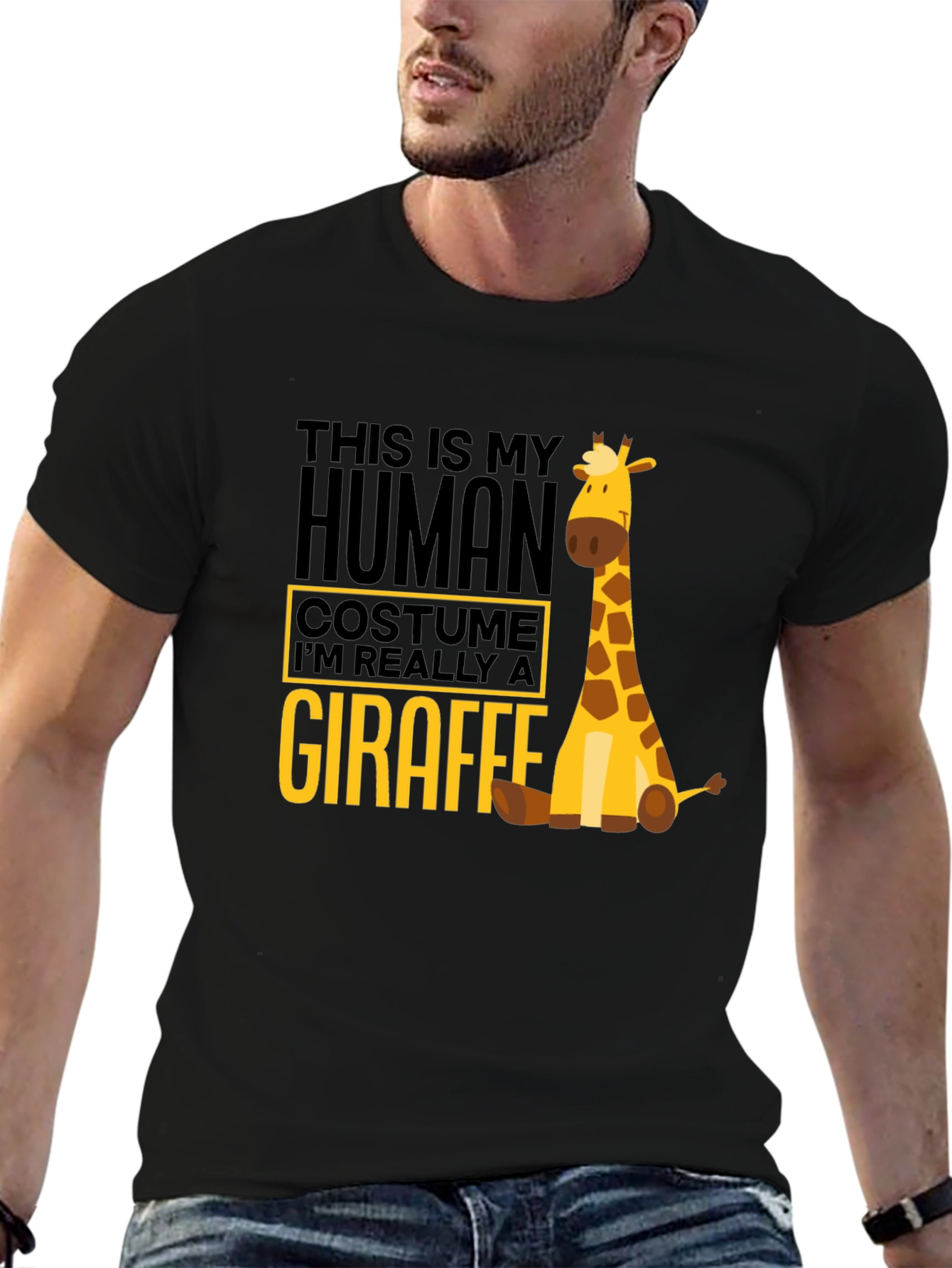 Human Costume Giraffe T-Shirt - Funny Animal Tee