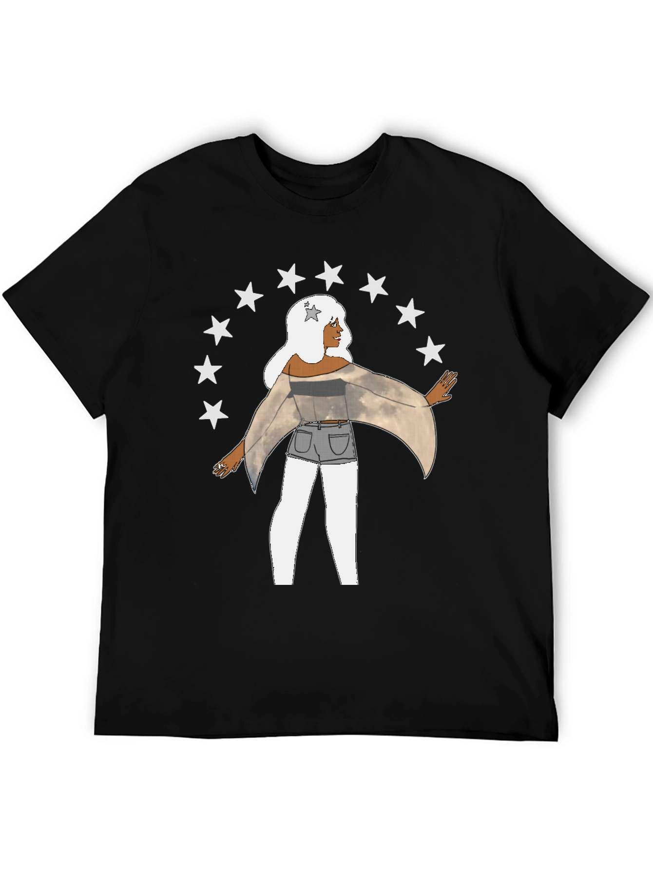 Celestial Star Girl Graphic T-Shirt