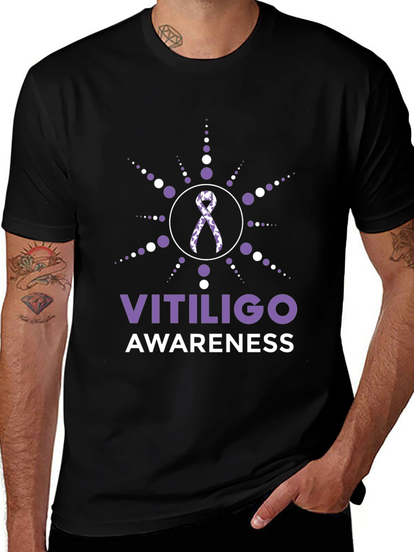 Vitiligo Awareness T-Shirt Ribbon Support