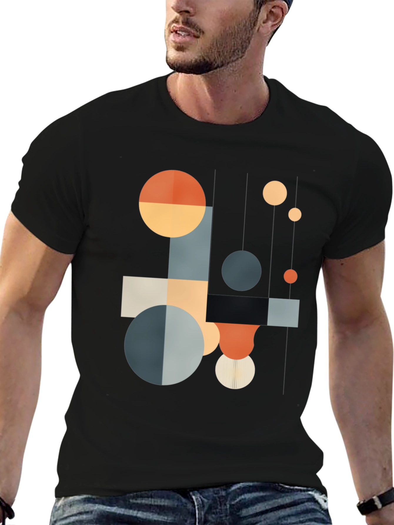 Geometric Shapes T-Shirt - Modern Abstract Design
