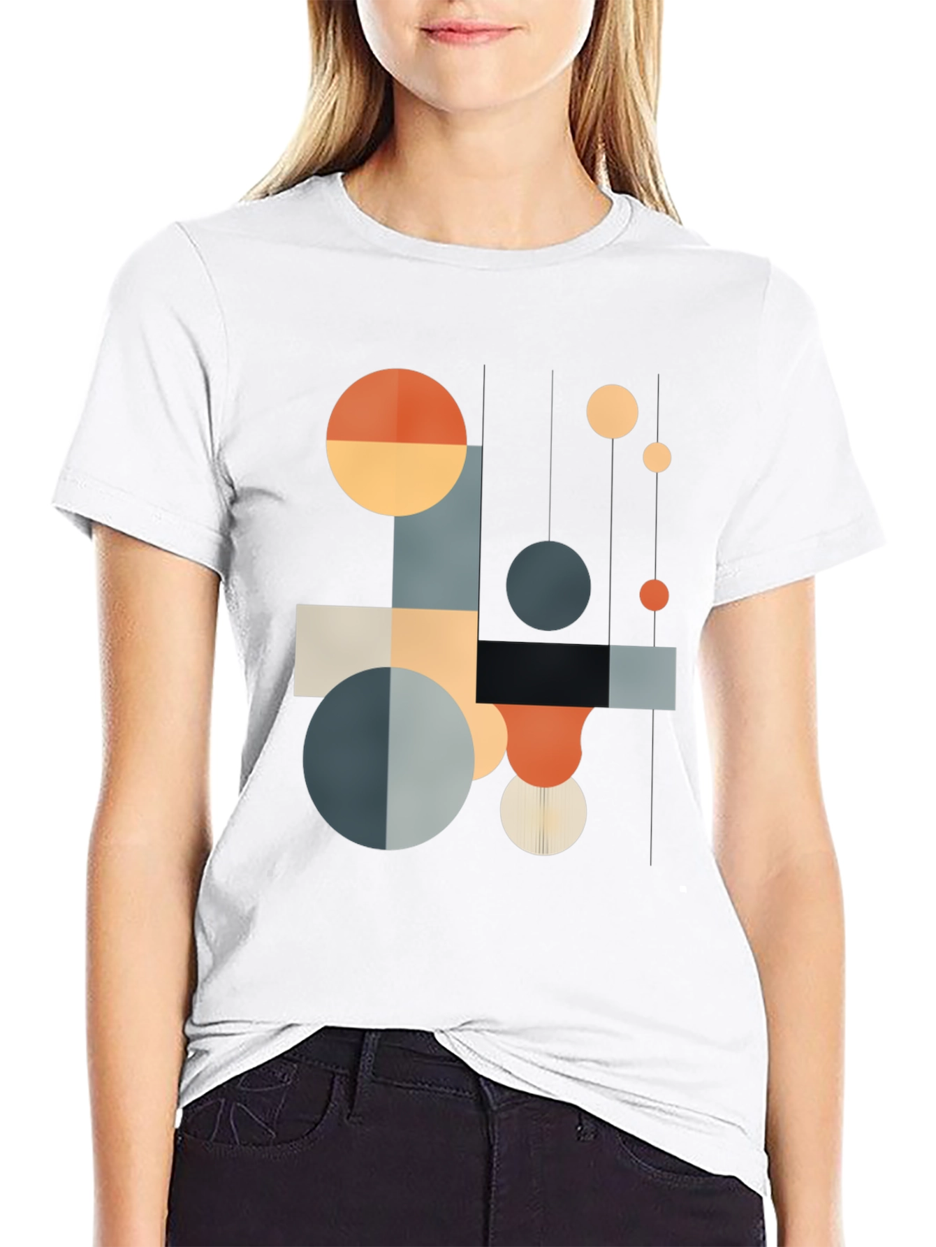 Geometric Shapes T-Shirt - Modern Abstract Design