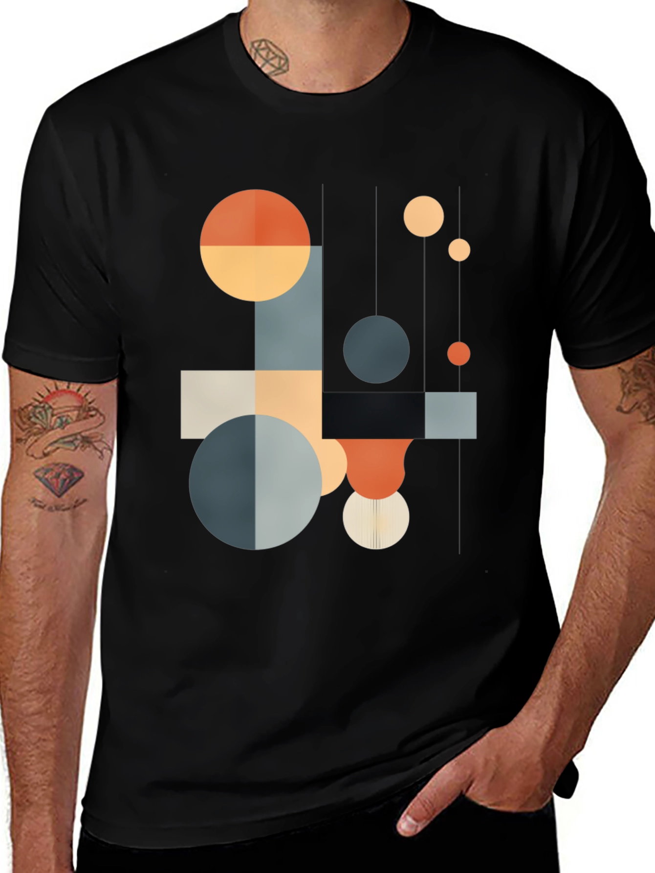 Geometric Shapes T-Shirt - Modern Abstract Design
