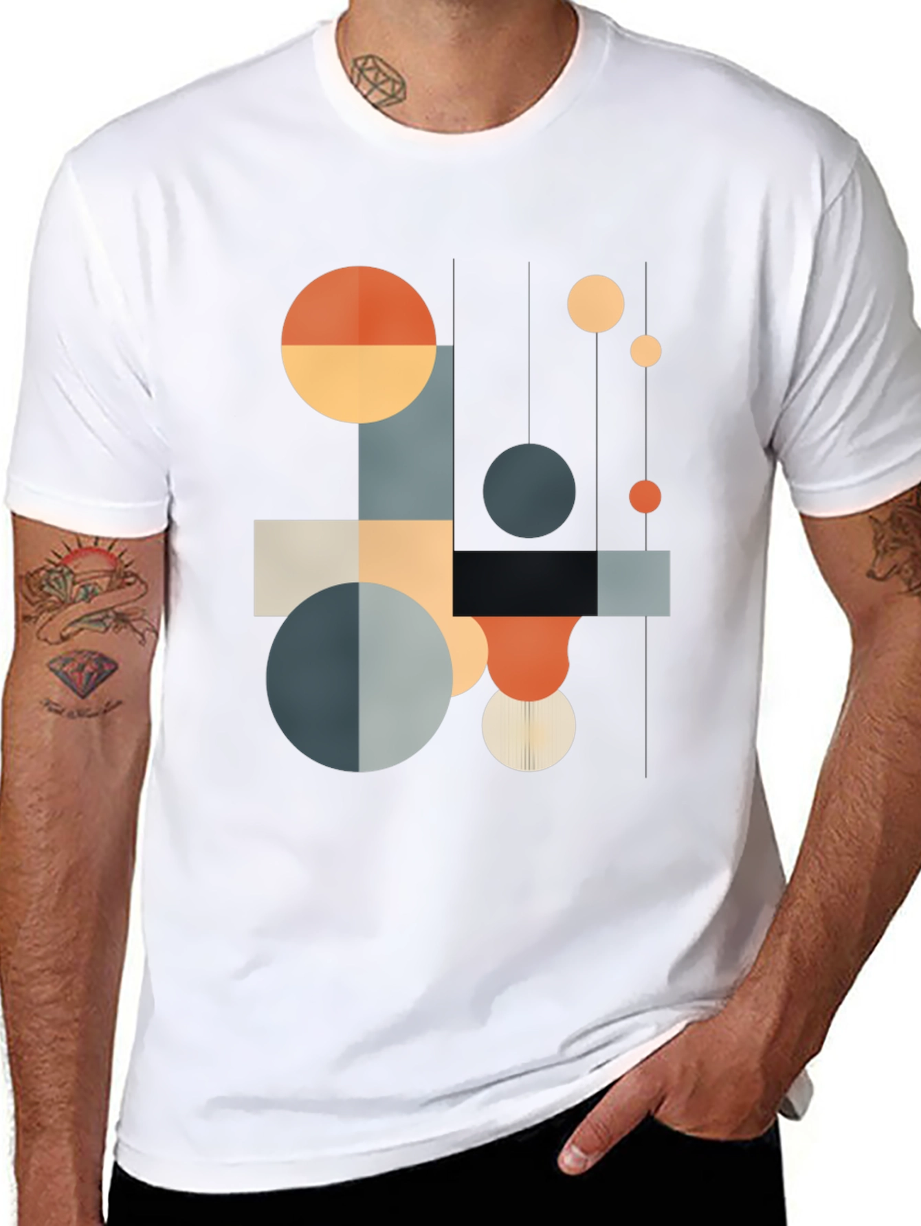Geometric Shapes T-Shirt - Modern Abstract Design