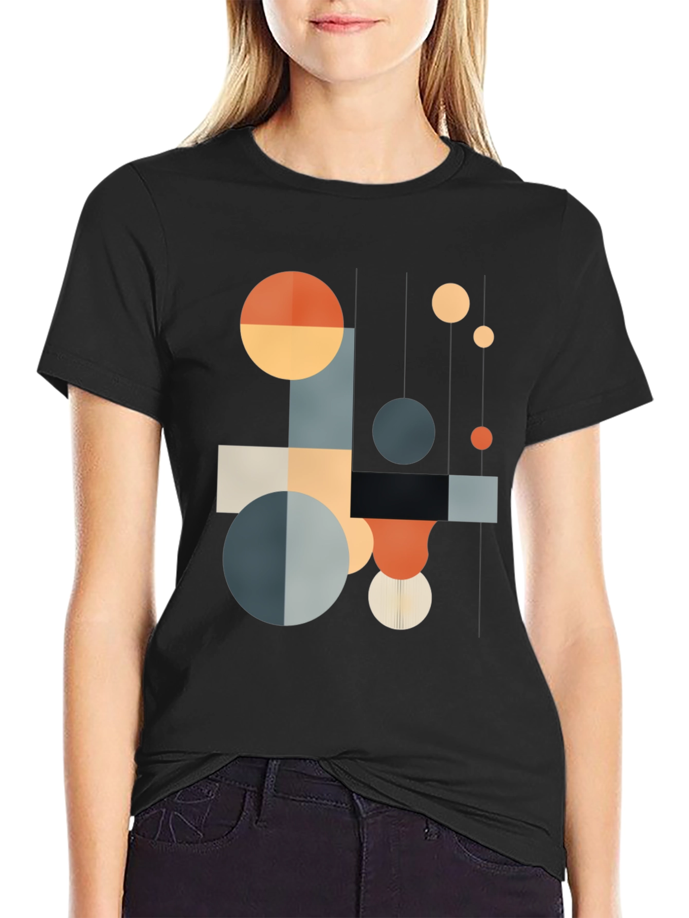 Geometric Shapes T-Shirt - Modern Abstract Design
